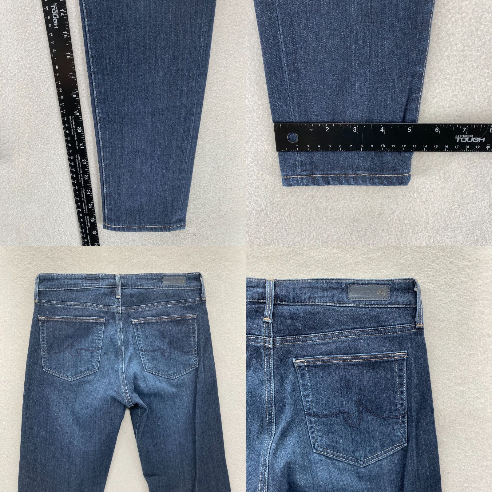 Farah AG Adriano Goldschmied The Farrah Skinny Crop Women's 27 Dark Blue Denim Jeans Size 27" / US 4 / IT 40 - 8 Thumbnail