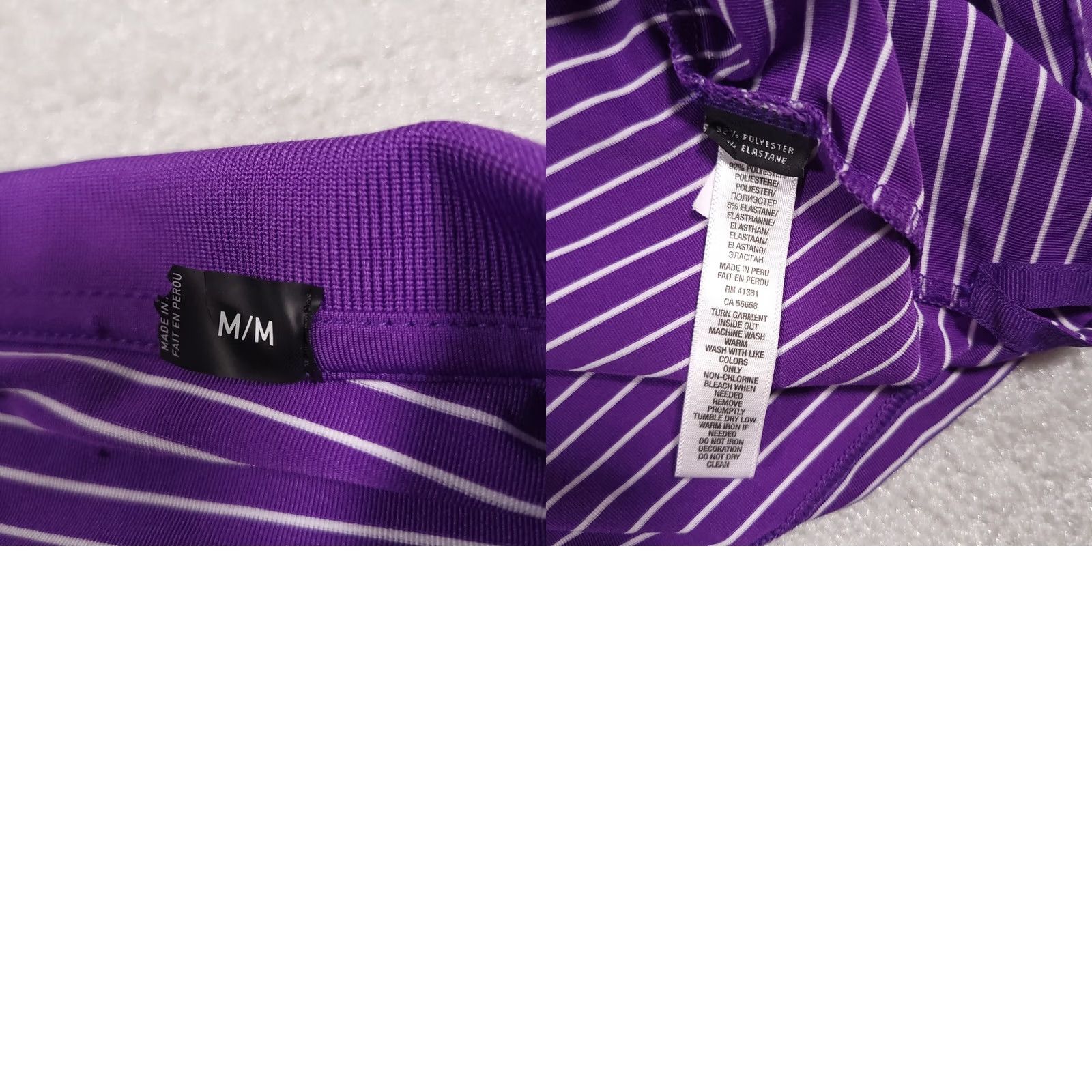 RLX Ralph Lauren RLX Ralph Lauren Womens M 2014 PGA Polo Shirt Purple Striped Short Sleeve Golf Shirt Ladies M Purple Striped Courtesy Size M / US 6-8 / IT 42-44 - 9 Thumbnail