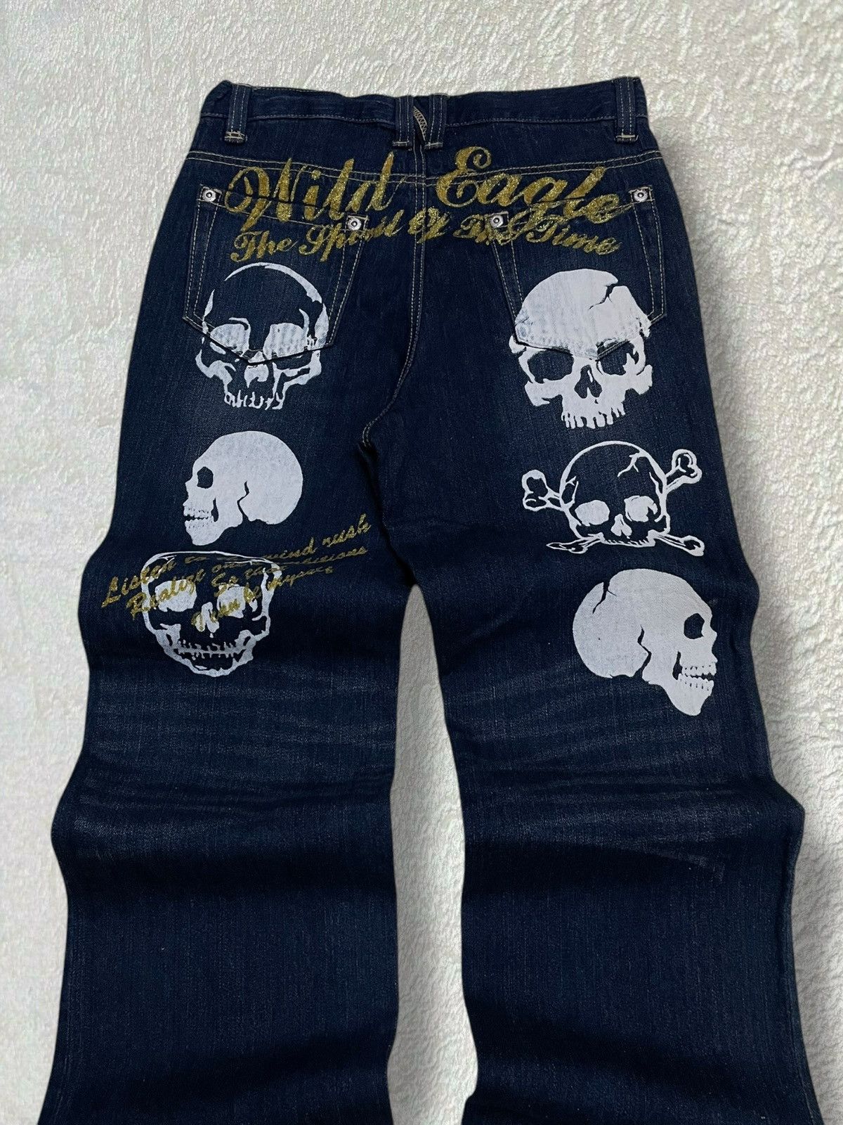 Hysteric Glamour Vintage 90s Japan Designer Wild Eagle Skull Affliction Denim Size US 28 / EU 44 - 7 Thumbnail