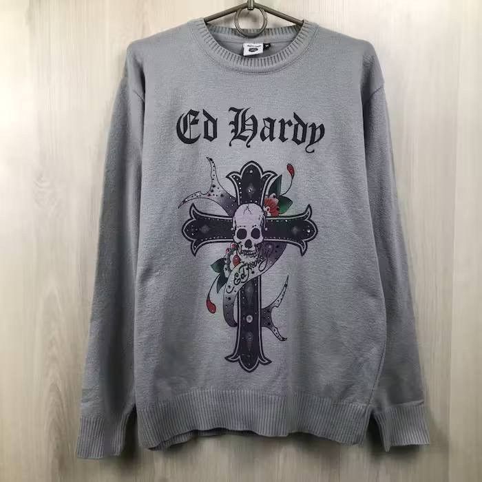 Ed Hardy Ed Hardy Skull Logo Sweater Men Size M Size US M / EU 48-50 / 2 - 1 Thumbnail