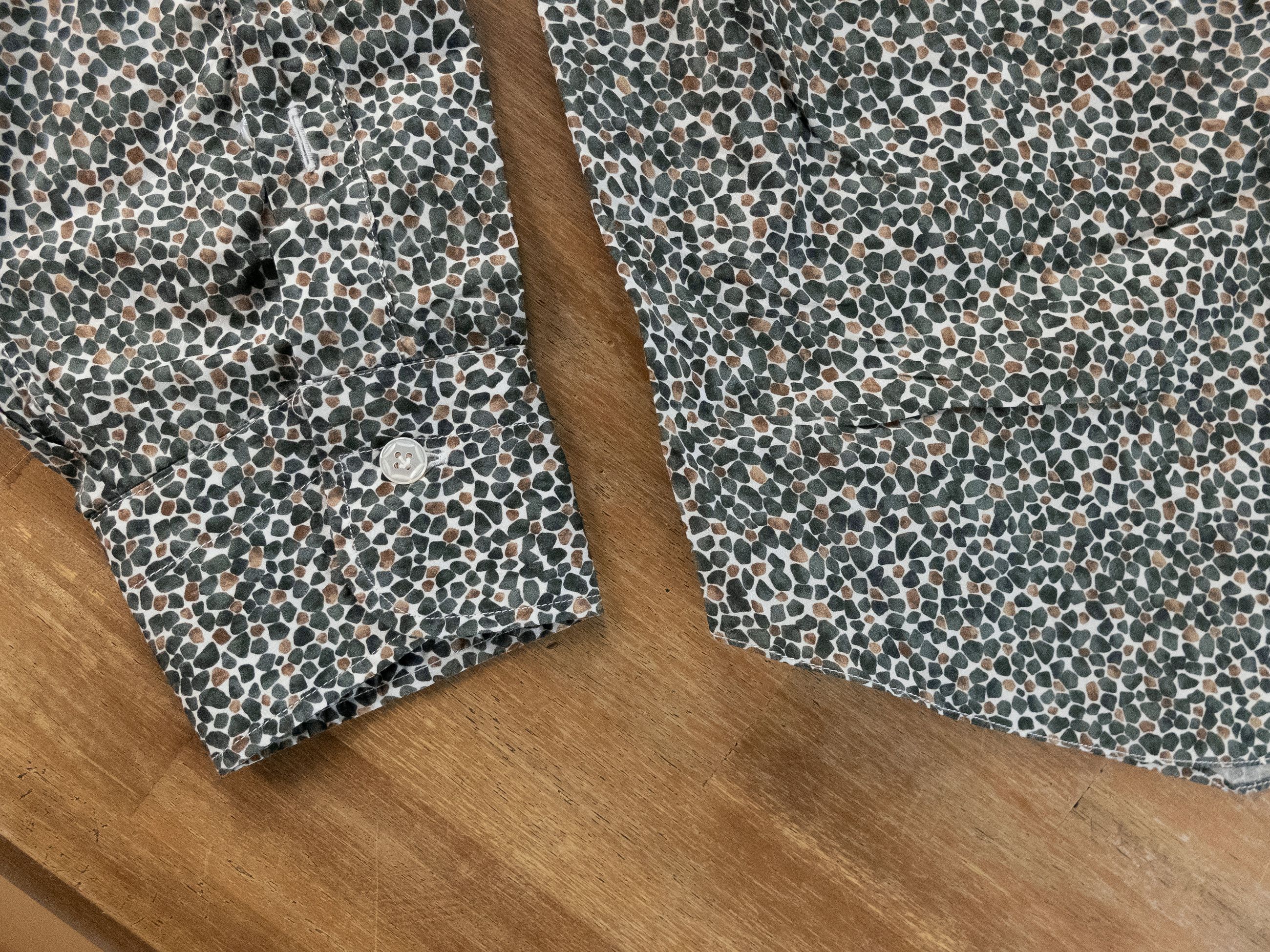 Barba Napoli BARBA Napoli Dandy Life green pebbles print shirt 43 / 17 Size US XL / EU 56 / 4 - 4 Thumbnail