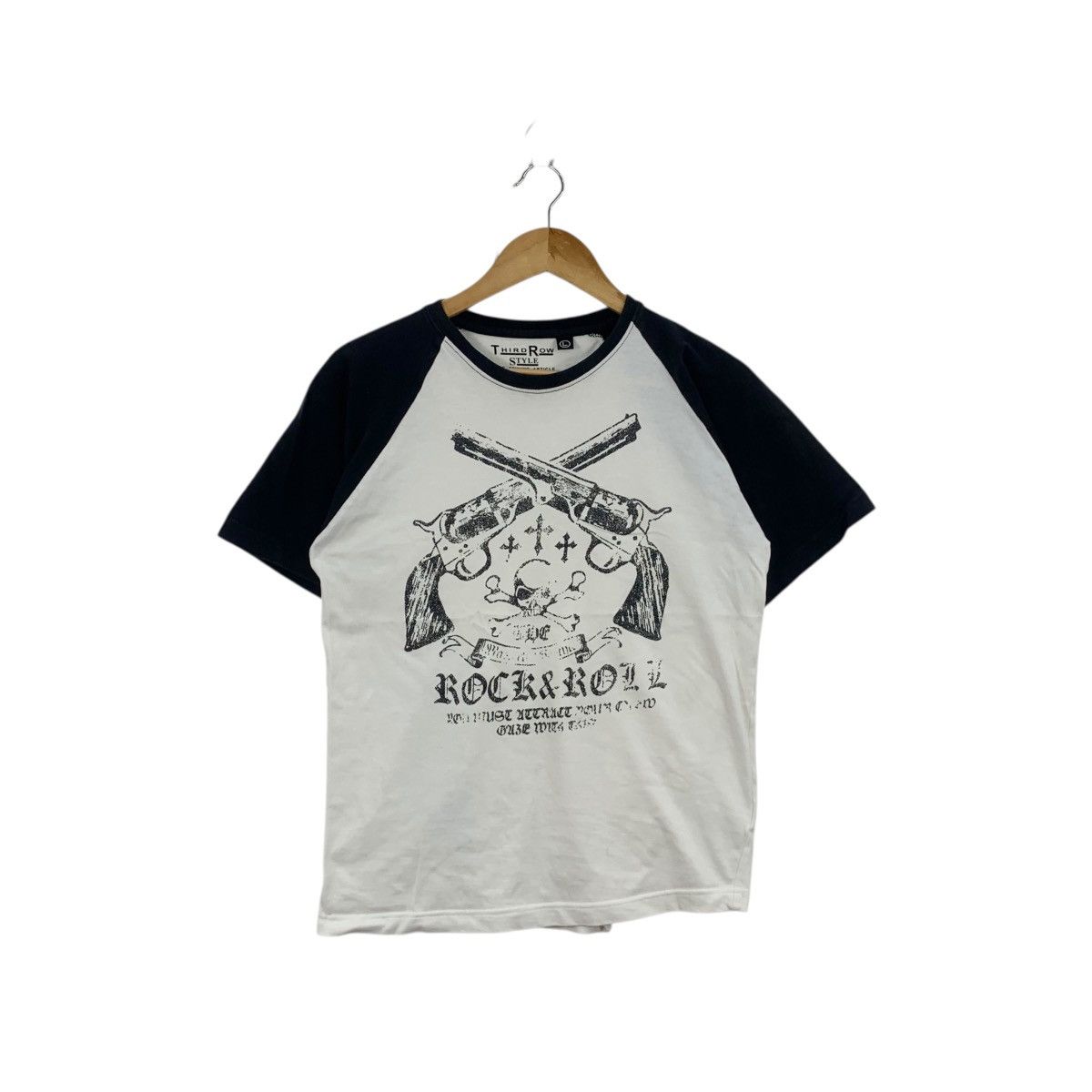 Other THIRD ROW STYLE Skull Guns Old English Text Tee Shirt Top Size L / US 10 / IT 46 - 1 Thumbnail