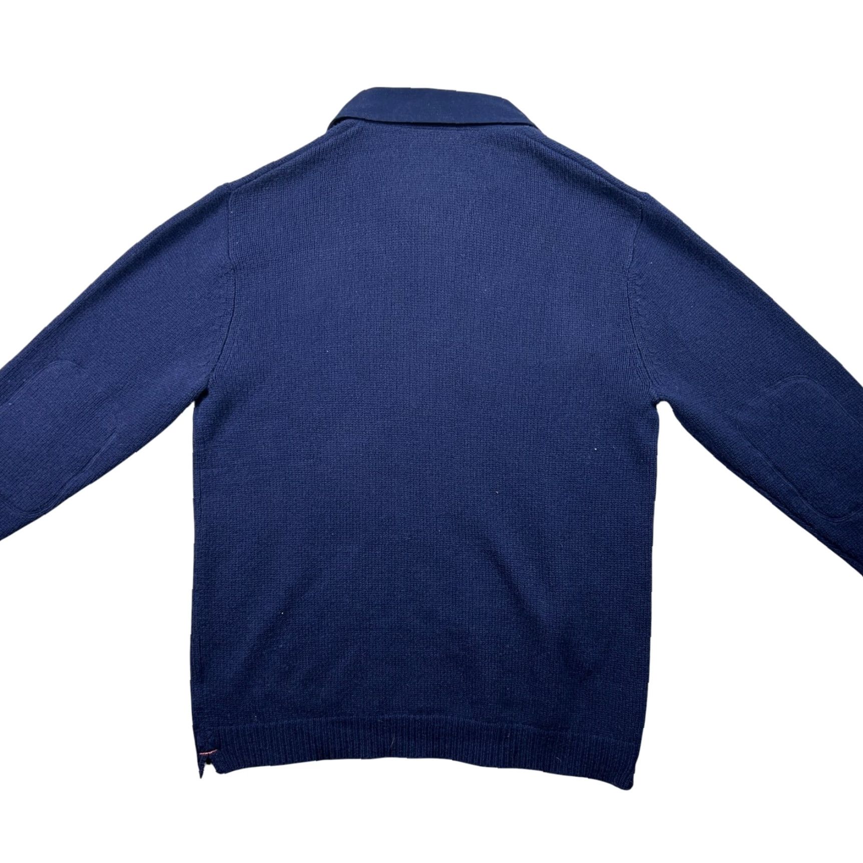 Pinko Thomas Pink Sweater Mens XL Blue Cashmere Wool Knit Long Sleeve Embroidered Size US XL / EU 56 / 4 - 4 Thumbnail