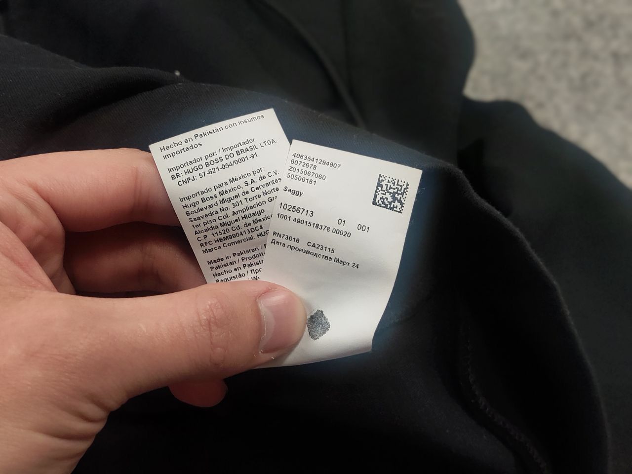 Hugo Boss Boss Through Saggy Black Logo Zip Pocket Hoodie Sweatshirt Size US L / EU 52-54 / 3 - 15 Thumbnail