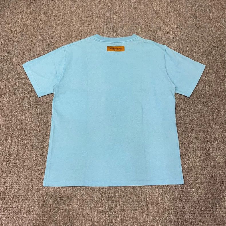Louis Vuitton Louis Vuitton Blue simple inverted label short sleeve Size US XL / EU 56 / 4 - 2 Thumbnail