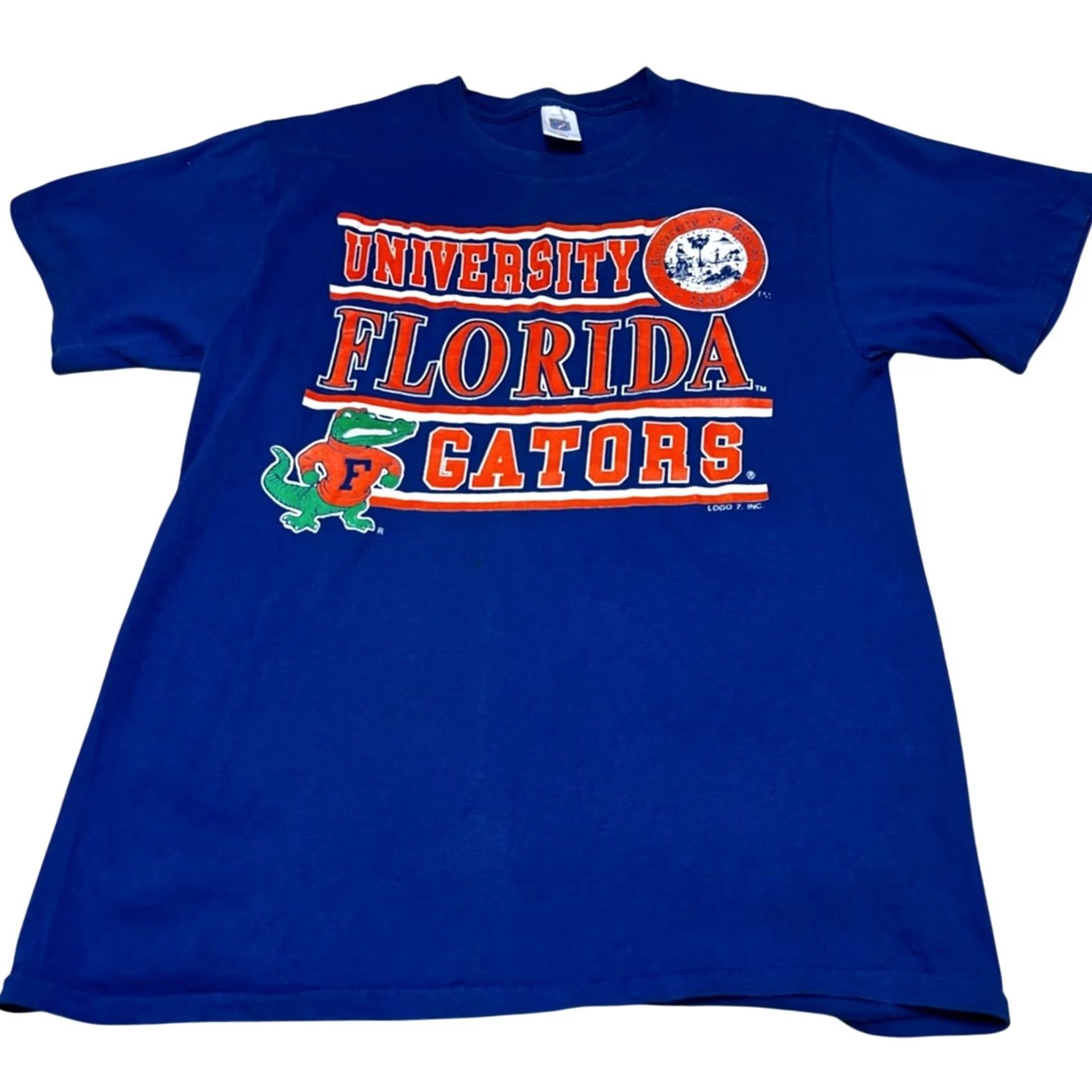 Logo 7 VINTAGE Logo 7 Shirt Mens L Blue Florida Gators Single Stitch 80s 90s Gator Size US L / EU 52-54 / 3 - 2 Thumbnail