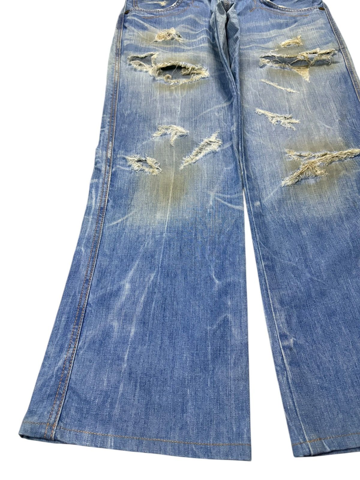 Edwin Vintage Japanese Edwin 503 Blue Trip Mud Wash Baggy Jeans Size US 34 / EU 50 - 6 Thumbnail