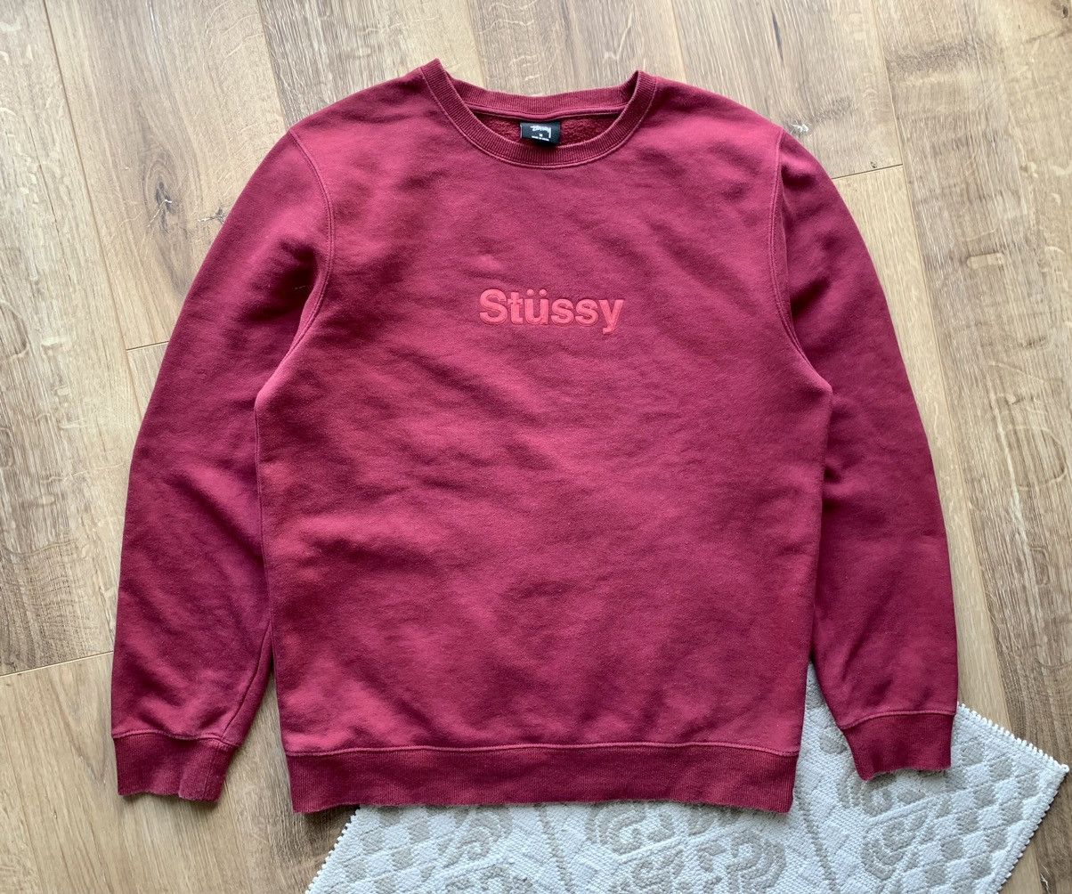 image of Hype x Stussy Vintage Stussy Center Logo Sweatshirt in Fuchsia, Men's (Size Medium)