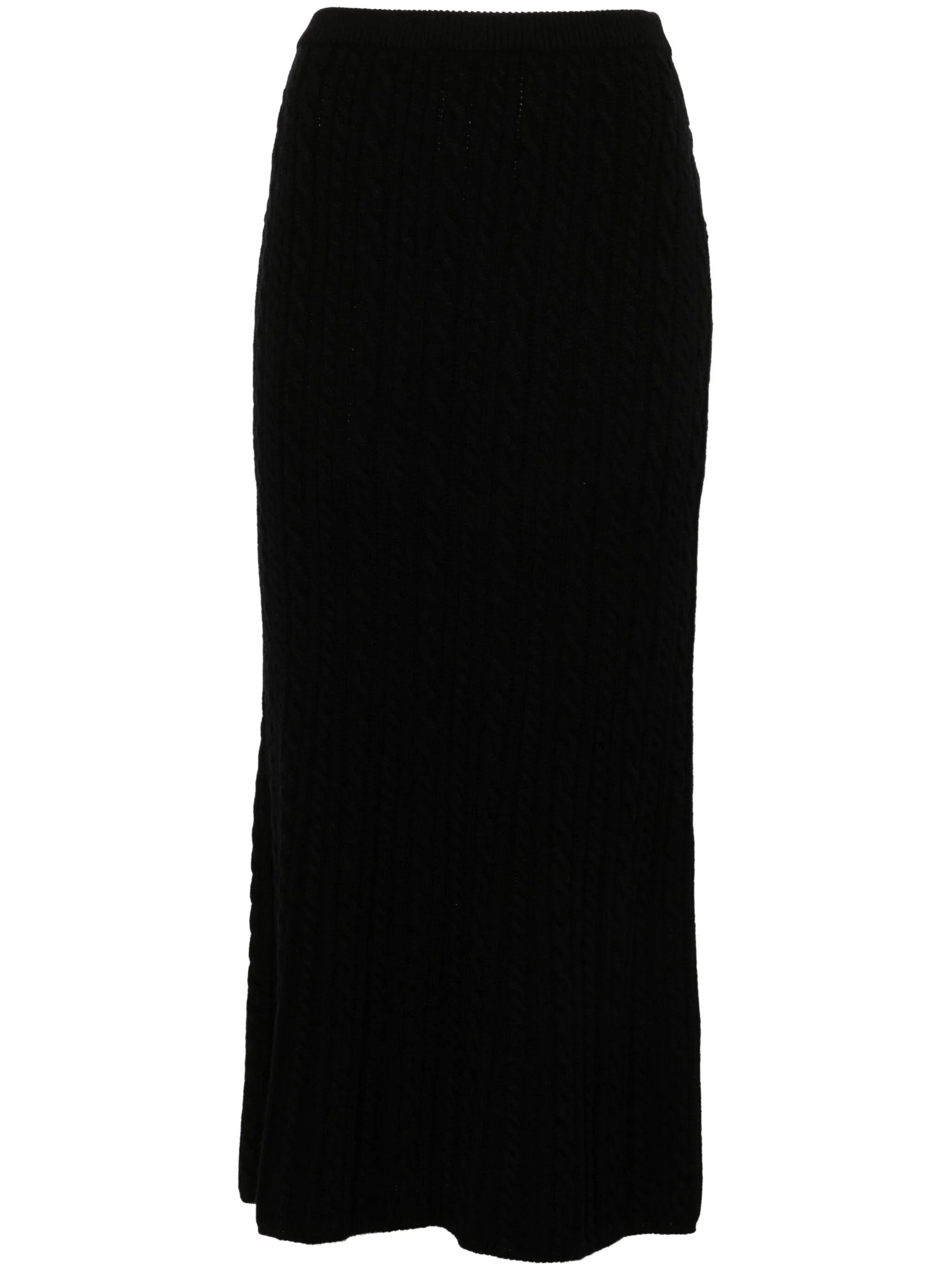 Alessandra Rich o1s22i1n0225 Knitted Midi Skirt in Black Size 28" / US 6 / IT 42 - 1 Thumbnail