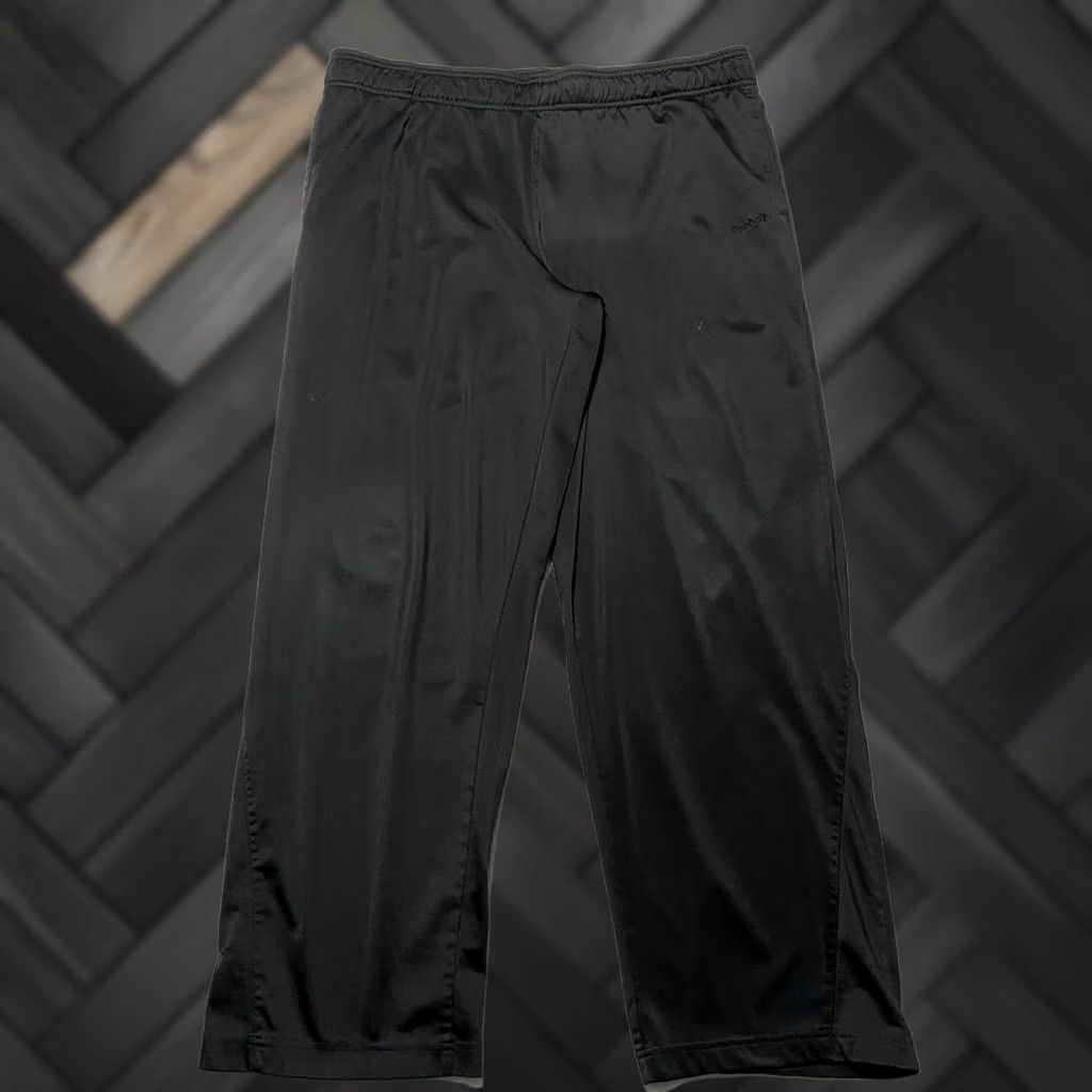 Reebok Reebok Track Pants Mens XL Black Polyester Straight Leg Drawstring Size US 36 / EU 52 - 1 Thumbnail