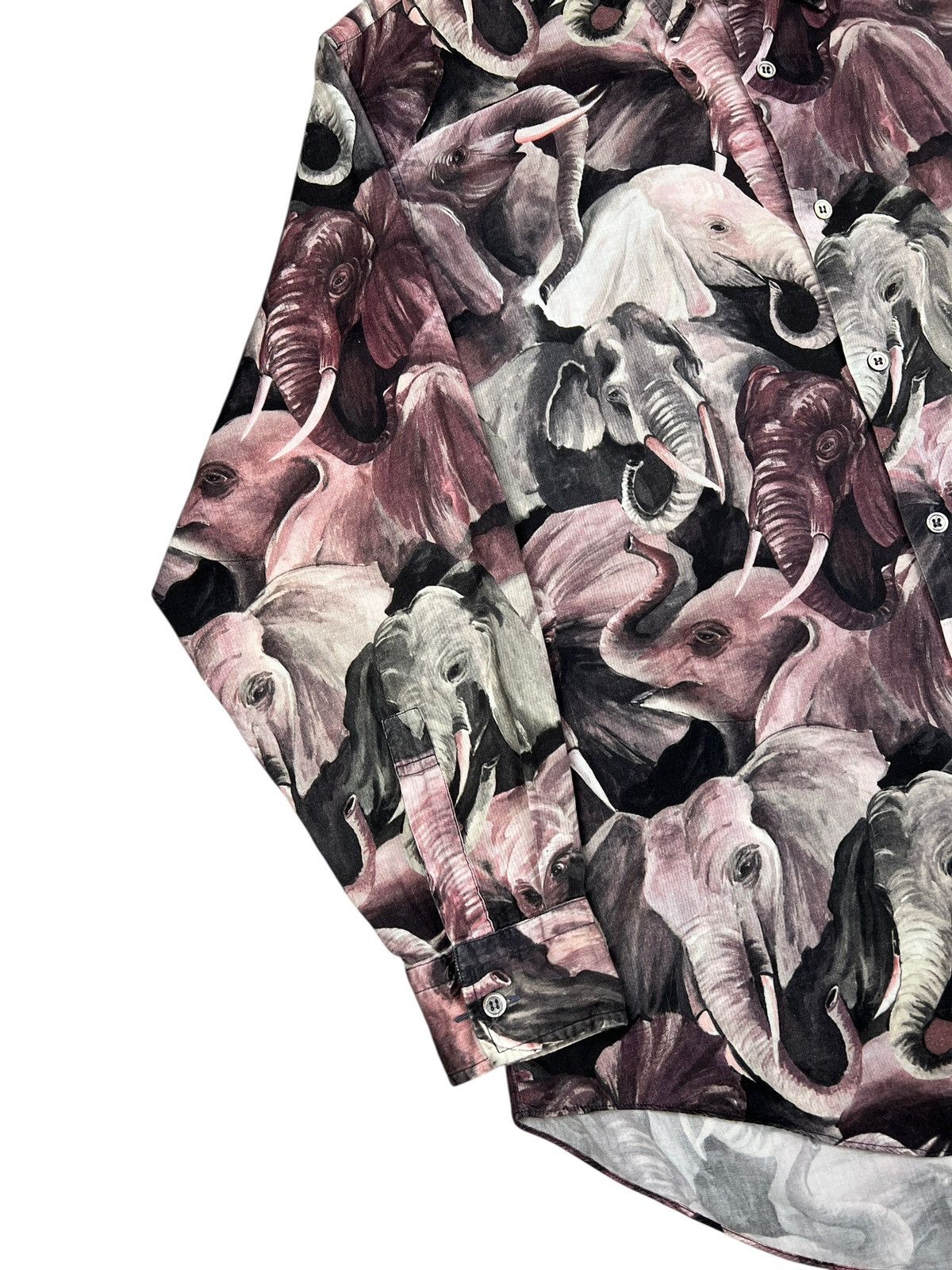 Paul Smith × Vintage 90s Paul Smith Elephant Motif Button Up Shirt Size US L / EU 52-54 / 3 - 4 Thumbnail