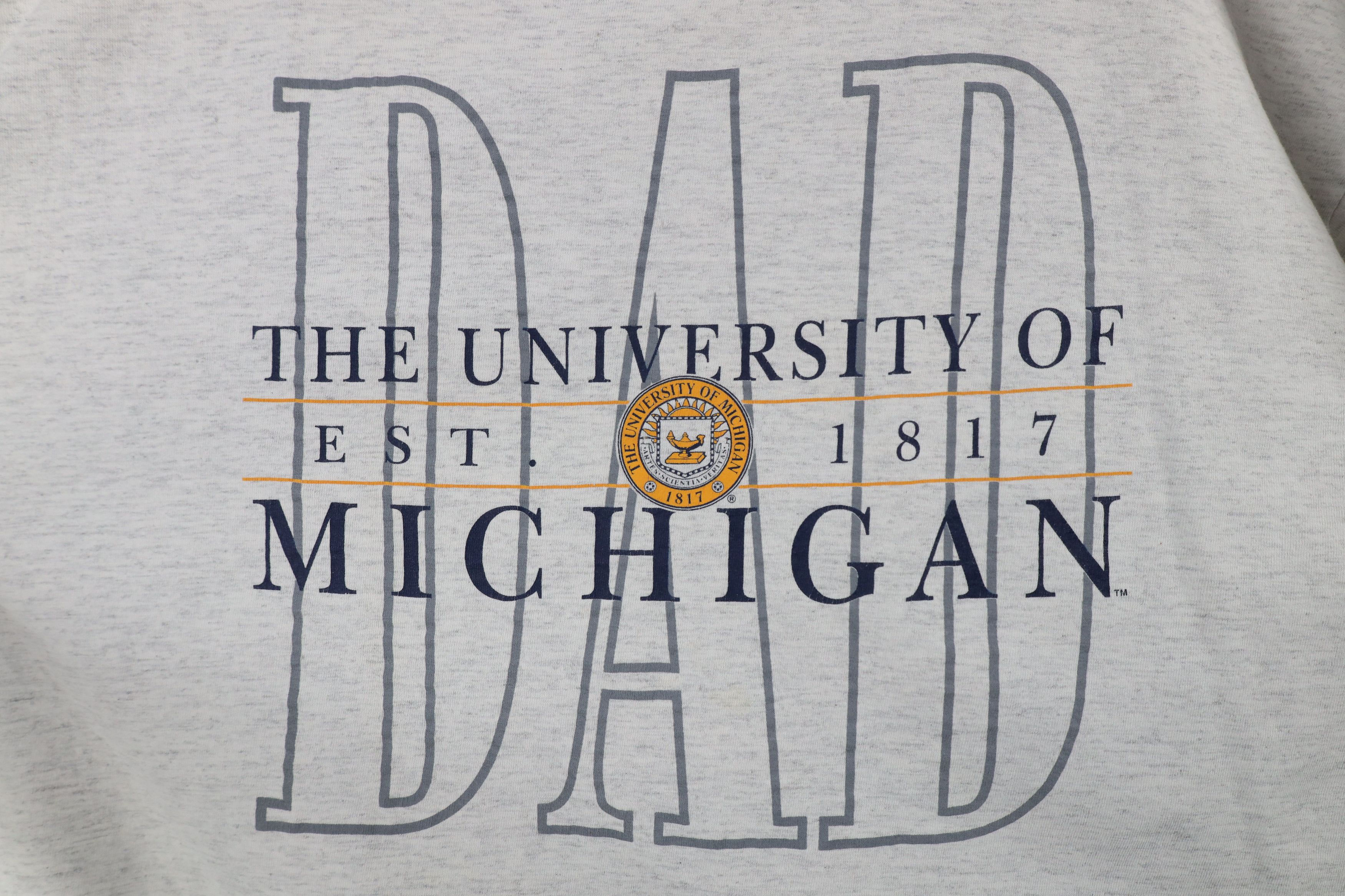 Vintage Vintage 90s The University of Michigan Dad T-Shirt Gray USA Size US XXL / EU 58 / 5 - 7 Thumbnail