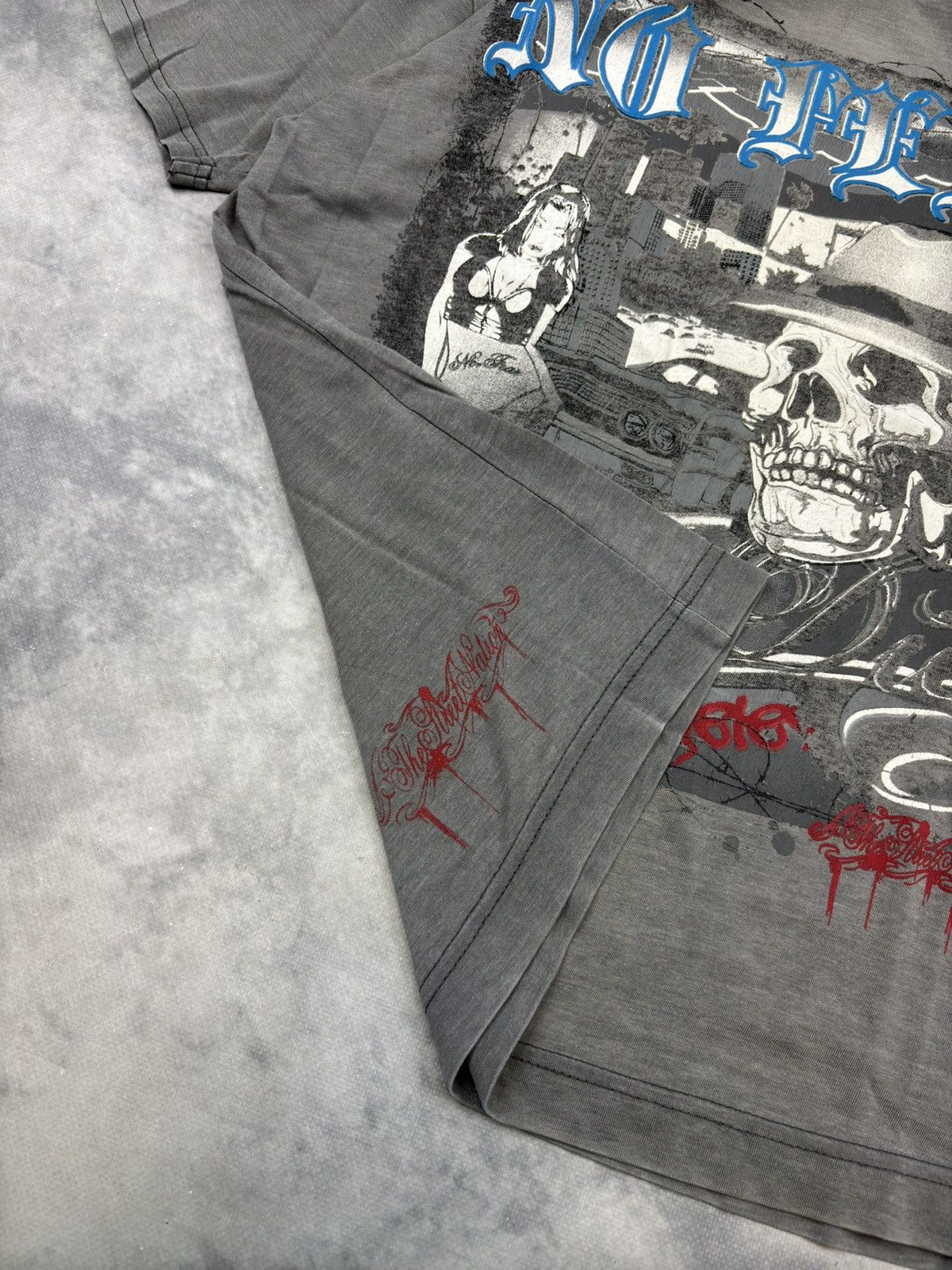 No Fear Vintage No Fear Washed Faded t shirt skull drill USA tee 90s Size US L / EU 52-54 / 3 - 4 Thumbnail