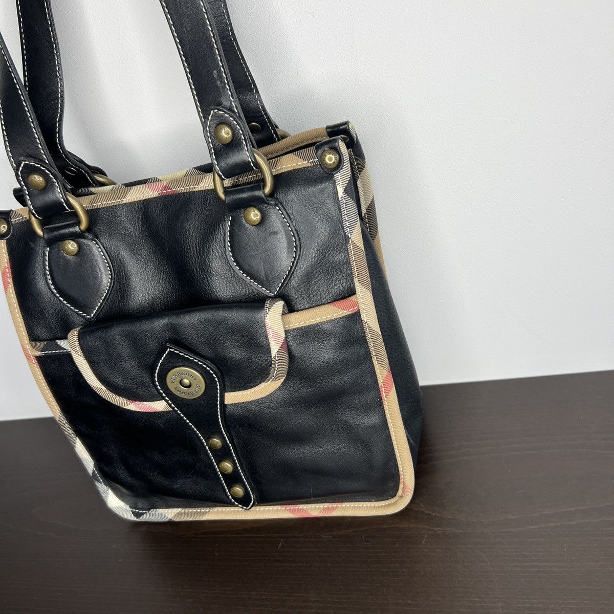 Burberry Burberry Shoulder Bag Black Genuine Leather Nova Check Rare Size ONE SIZE - 3 Thumbnail