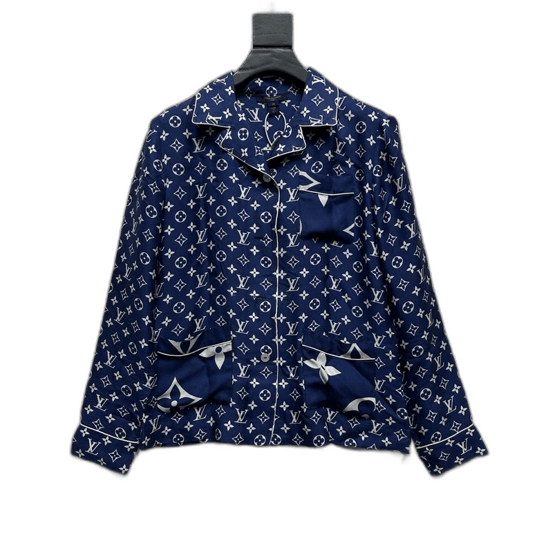 Louis Vuitton Louis Vuitton Logo Print Navy Pajama Shirt - dmc Size M / US 6-8 / IT 42-44 - 1 Thumbnail