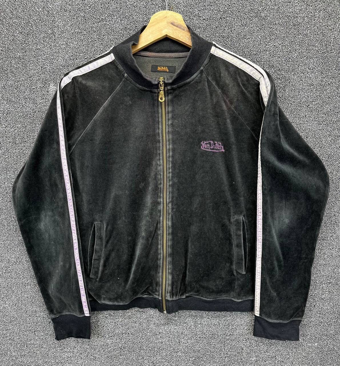 Von Dutch Vintage Von Dutch Rare Velvet Zip Up Jacket Size L / US 10 / IT 46 - 1 Thumbnail
