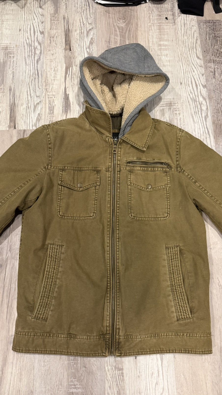 Guess Vintage Guess kaki Bomber jacket With fur Hoodie Size US M / EU 48-50 / 2 - 2 Thumbnail