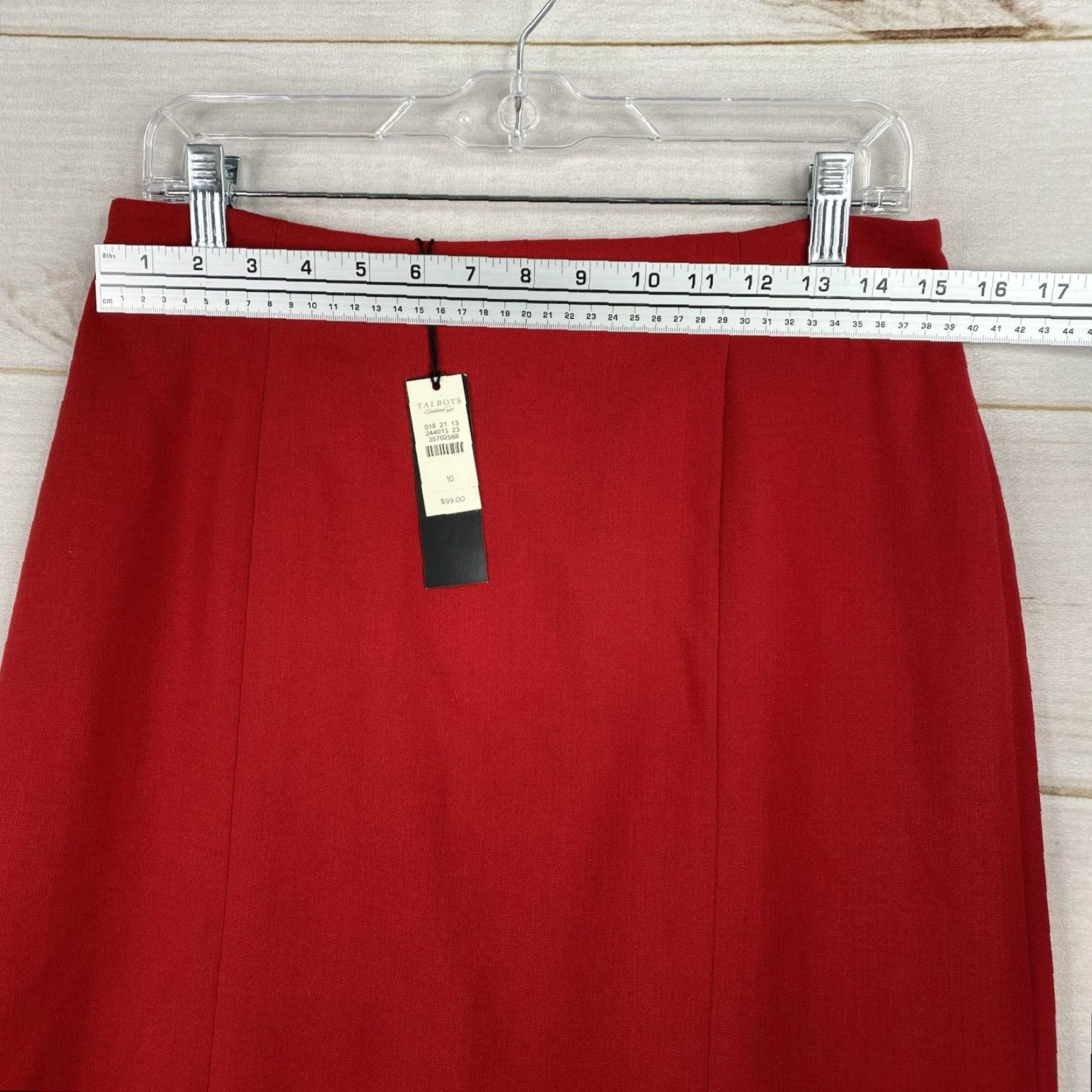 Talbots Talbots Skirt Womens 10 Red Straight Lined Stretch Back Slit Midi Classic NWT Size 32" / US 10 / IT 46 - 2 Thumbnail