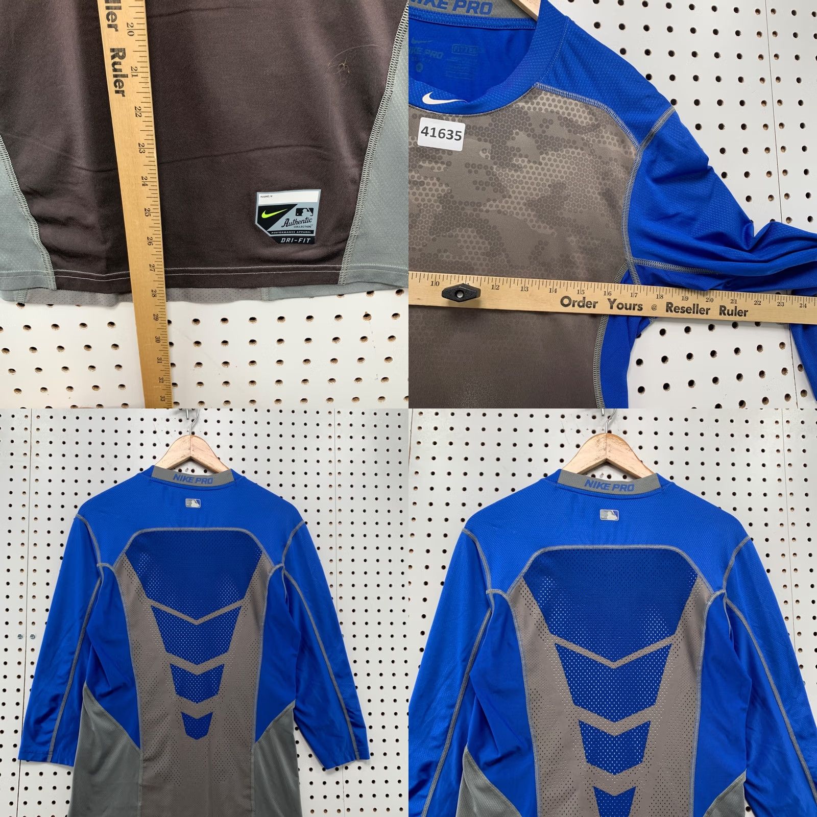 Nike Nike Pro Baseball Shirt Men Small Gray Blue Active Performance Compression Size US S / EU 44-46 / 1 - 9 Thumbnail
