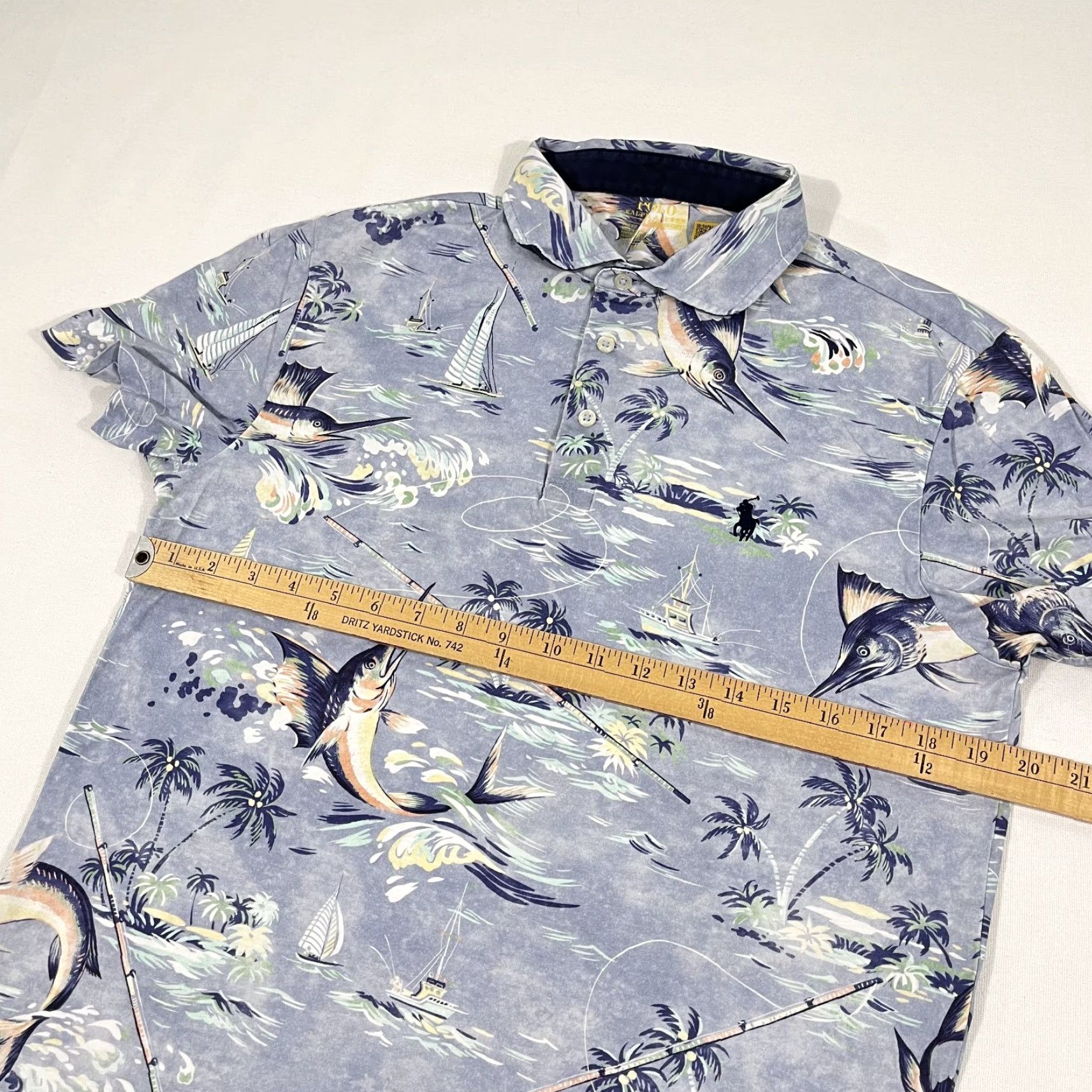 Polo Ralph Lauren Polo Ralph Lauren Polo Shirt Mens Medium Pro Allover Marlin Sailing Performance Size US M / EU 48-50 / 2 - 6 Thumbnail