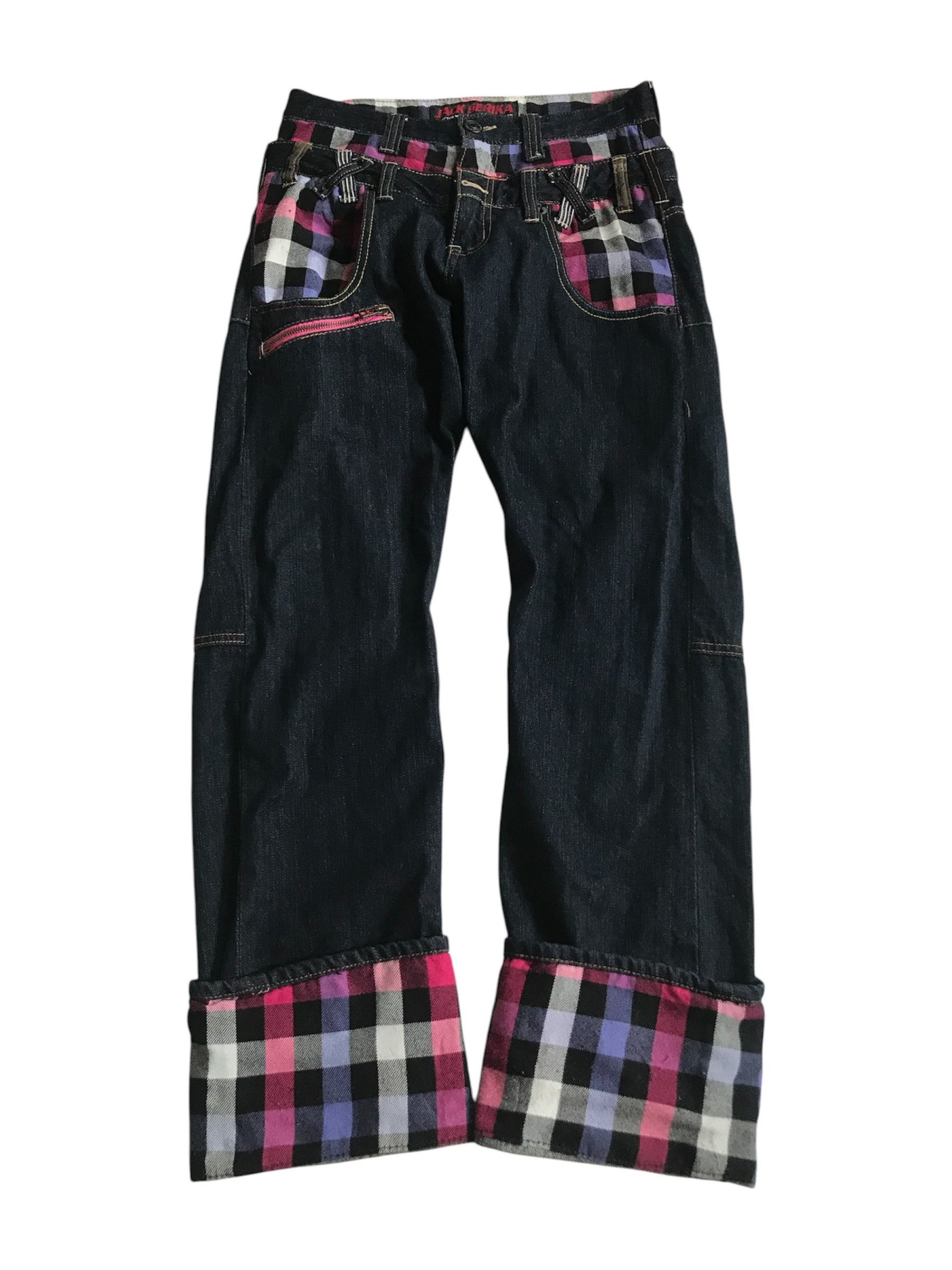 Japanese Brand Jack Serika Japanese Double Waist Roll Up Denim Jeans Size US 27 - 1 Thumbnail