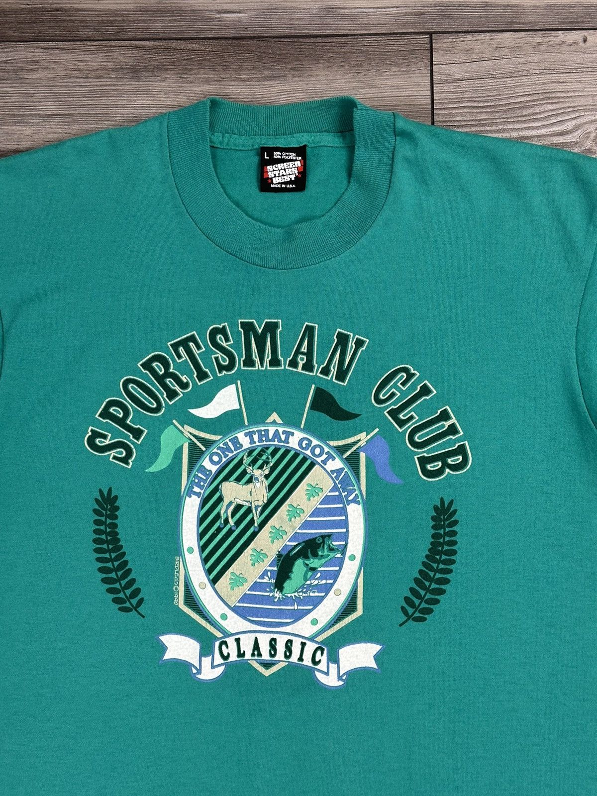 Vintage Vintage Sportsman Club “The One That Got Away” T Shirt Size US L / EU 52-54 / 3 - 2 Thumbnail