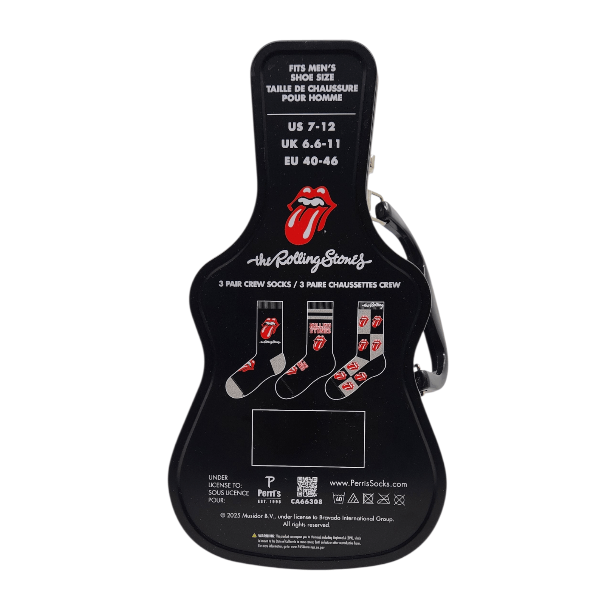 The Rolling Stones The Rolling Stones Guitar Tin Sock Box, 3 Pair Size ONE SIZE - 4 Thumbnail