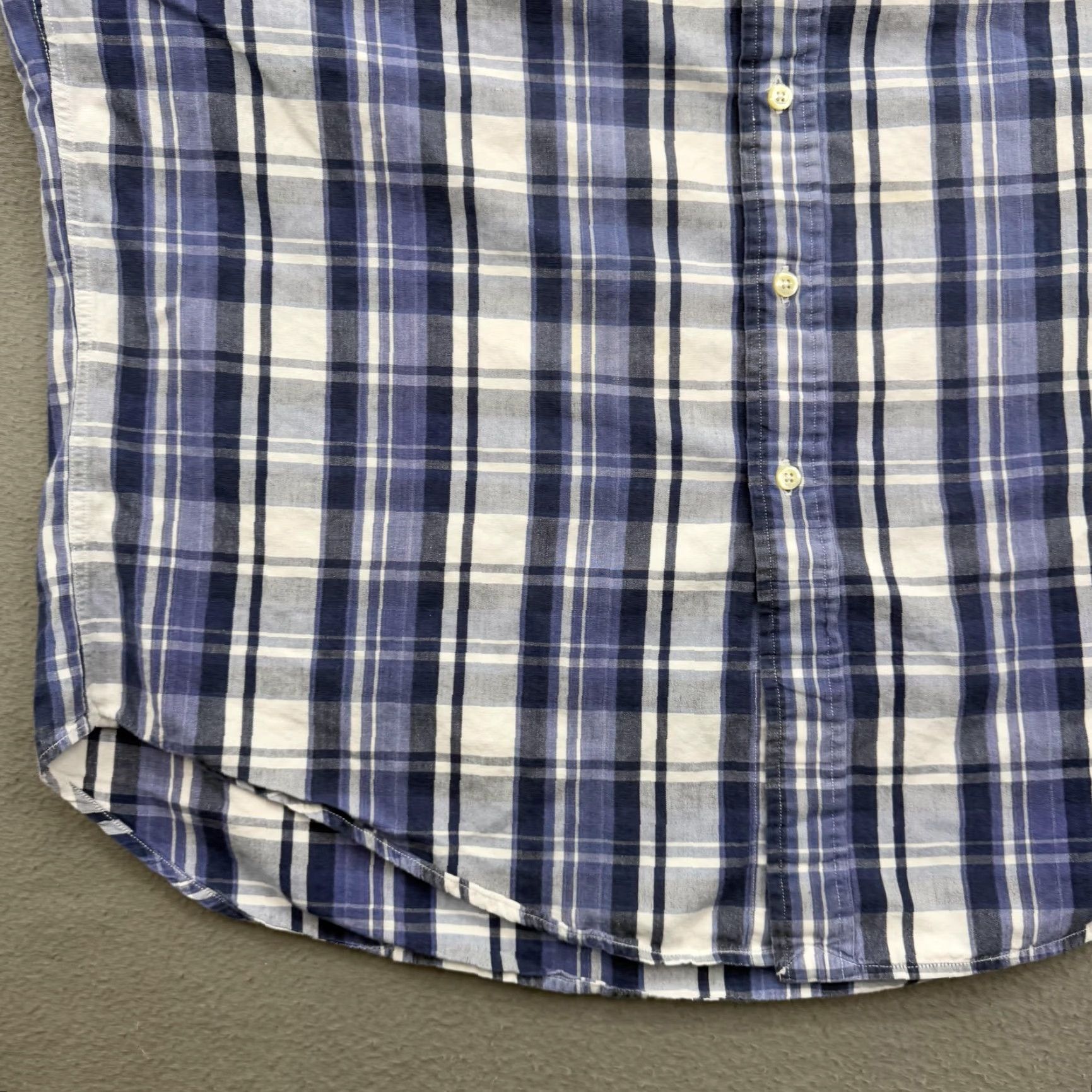 Ralph Lauren Ralph Lauren Shirt Mens Large Blue White Plaid Blaire Button Down Short Sleeve Size US L / EU 52-54 / 3 - 6 Thumbnail