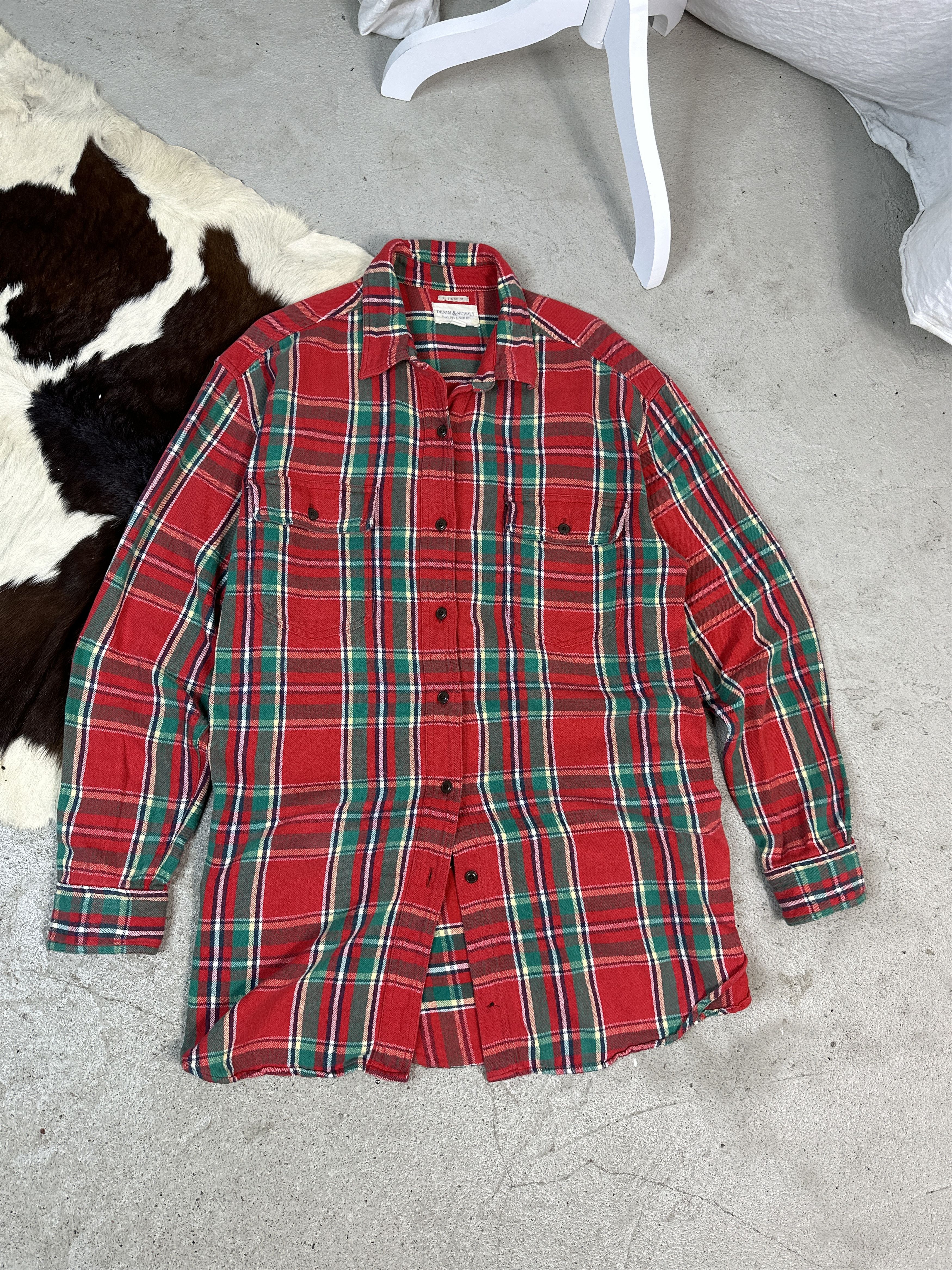 Ralph Lauren × Vintage Flannel Shirt Denim Ralph Lauren Size US M / EU 48-50 / 2 - 1 Thumbnail
