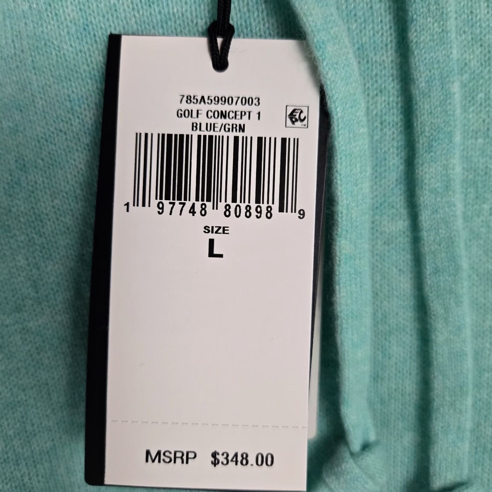 RLX Ralph Lauren RLX Ralph Lauren Mens Large Turquoise Golf Sweater - 100% Cashmere - Size - New With Tags Size US L / EU 52-54 / 3 - 6 Thumbnail
