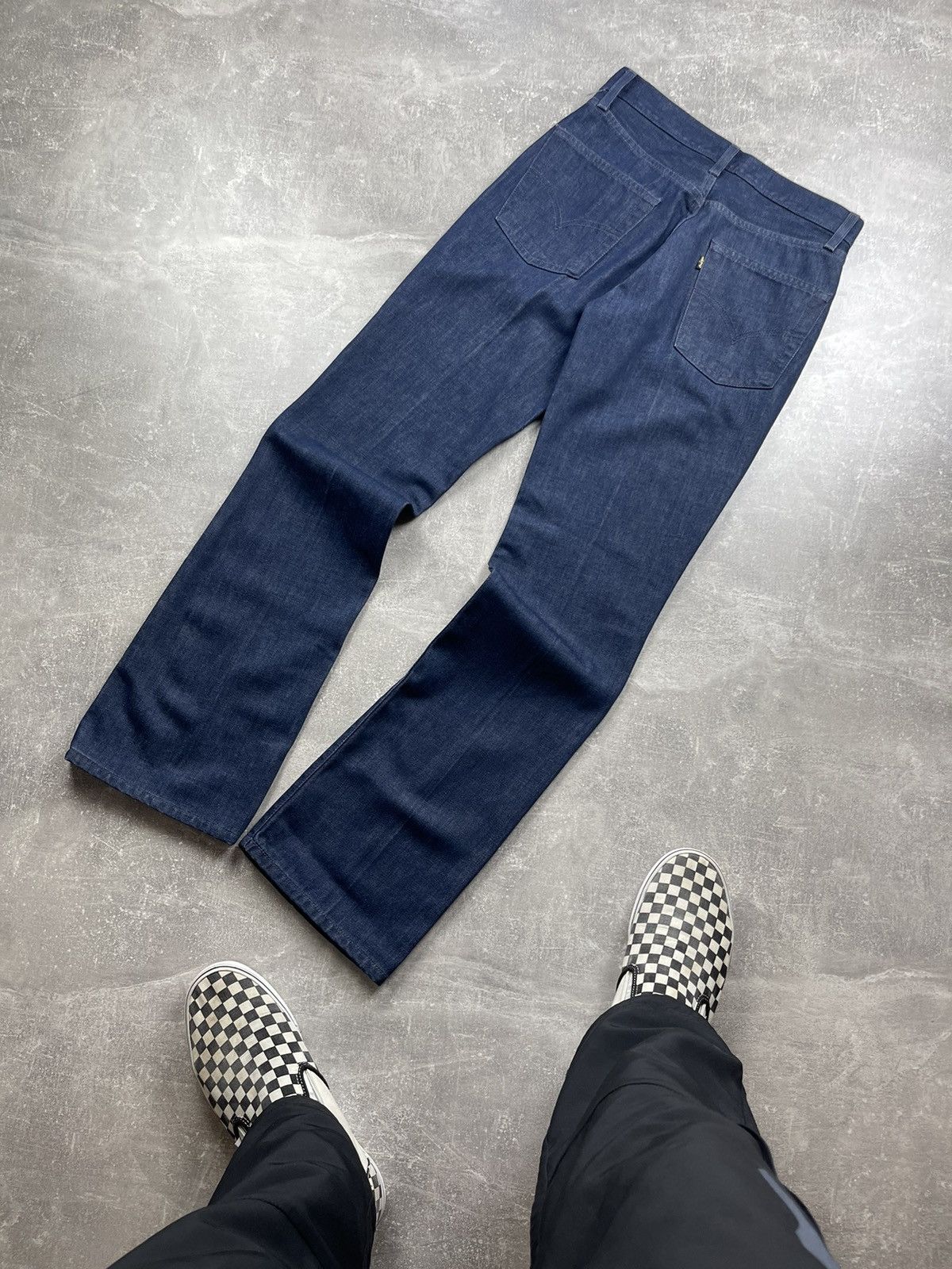 Levi's Vintage Clothing × Vintage Levi’s 525 Archives STA-Prest Navy Flared Boot Cut Jeans Size US 29 - 1 Thumbnail