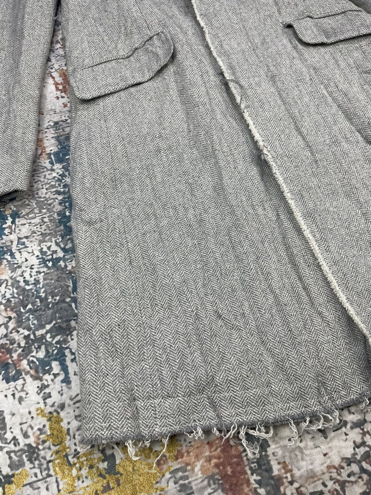 Tornado Mart Tornado Mart Frayed Edge Herringbone Coat Size US S / EU 44-46 / 1 - 3 Thumbnail