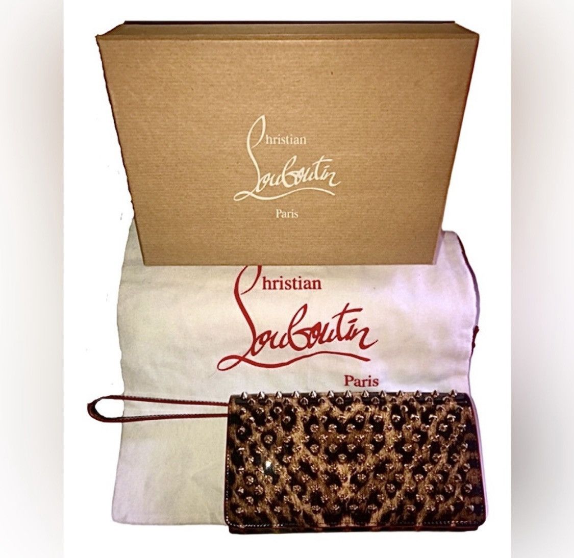 Macaron Leopard Panettone Studded Wallet Wristlet Clutch