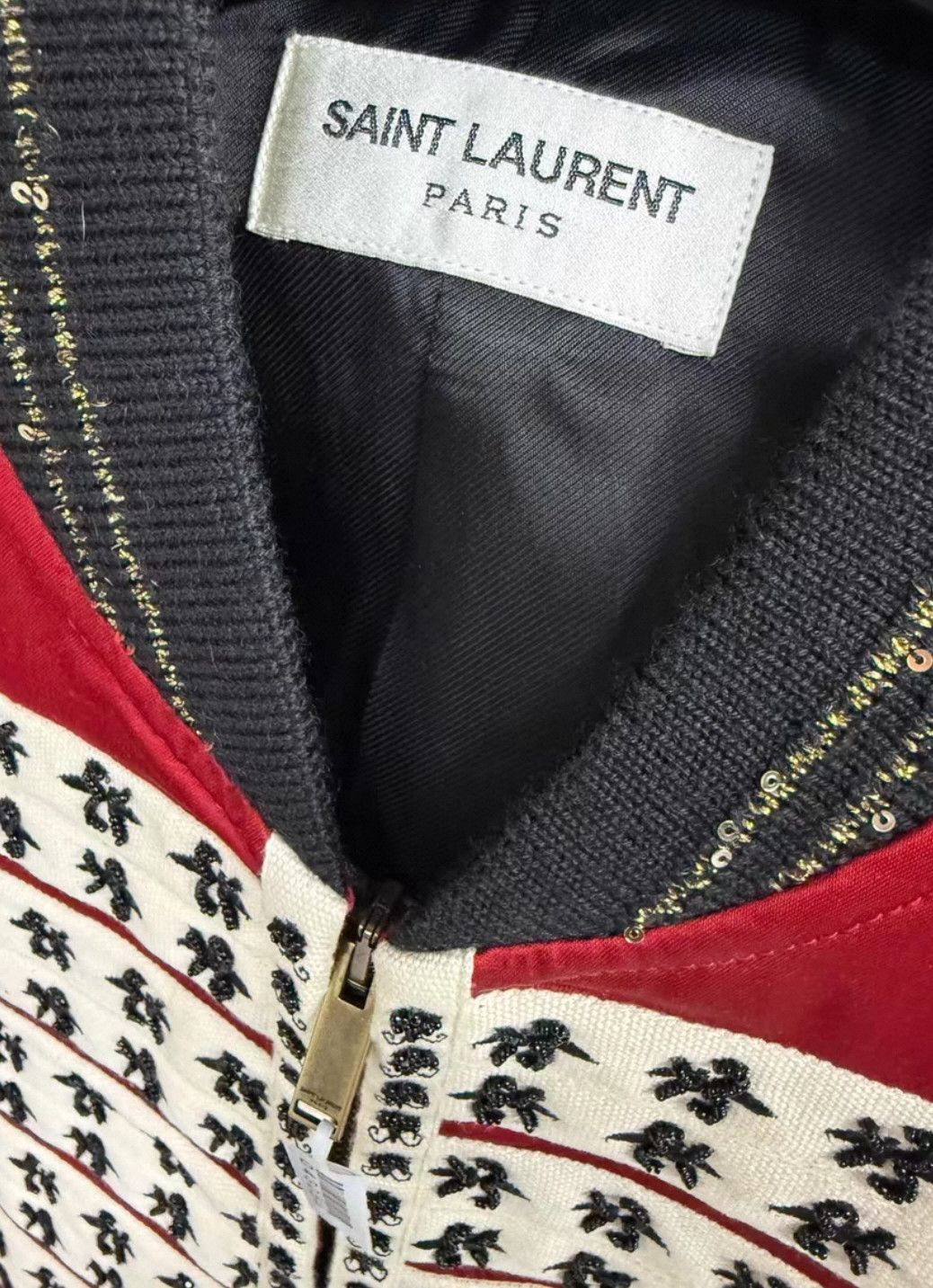 Saint Laurent Paris Saint Laurent Paris Officer's lily-studded beaded embroider Size US M / EU 48-50 / 2 - 6 Thumbnail