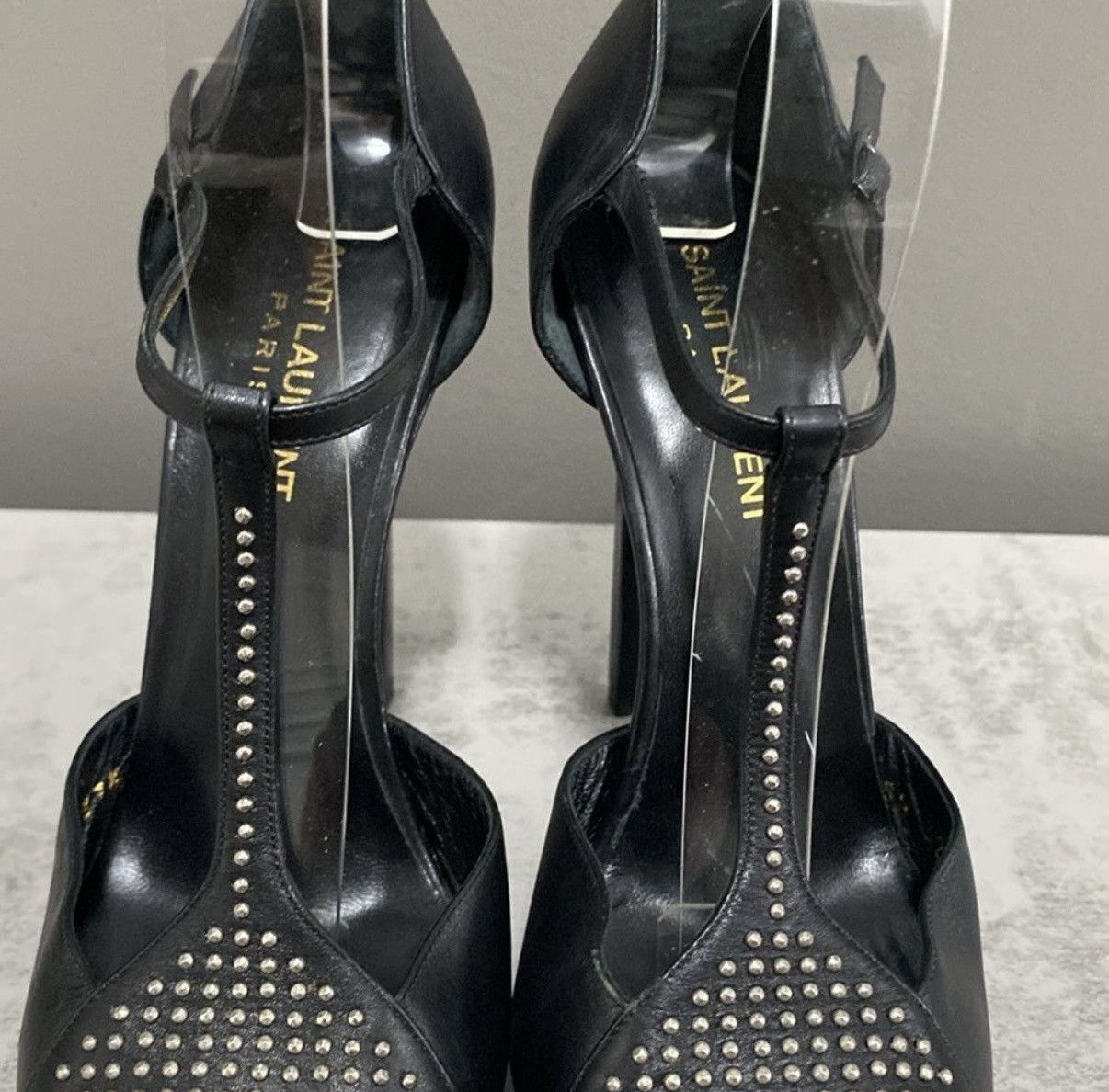Saint Laurent Paris Saint Laurent | Studded Janis T-Strap | EUC | Hedi Slimane Size US 7.5 / IT 37.5 - 2 Thumbnail