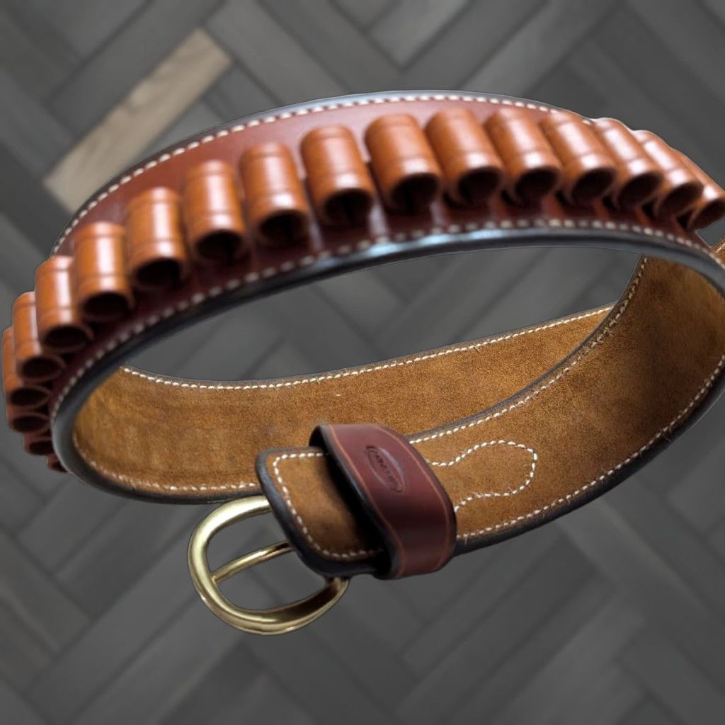 Vintage VINTAGE Andrews belt Western Belt Men 38/40 Brown Leather Cowboy Holster Cartridge Ammo Ranger 2.5" width Men Size 38 - 1 Thumbnail