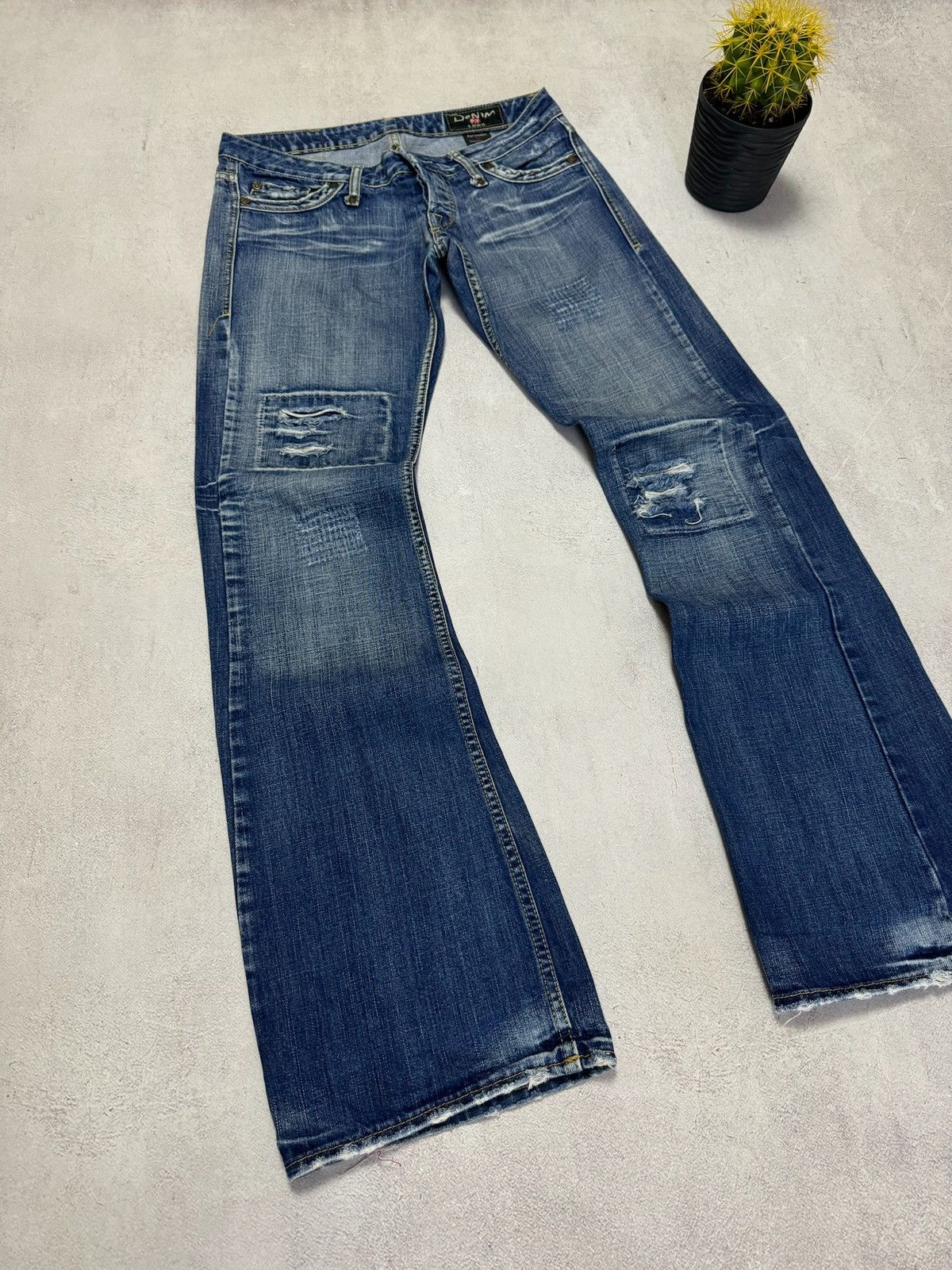 If Six Was Nine Vintage Japanese Jeans Distressed Dirty Wash Denim Y2K 90s Size US 32 / EU 48 - 2 Thumbnail