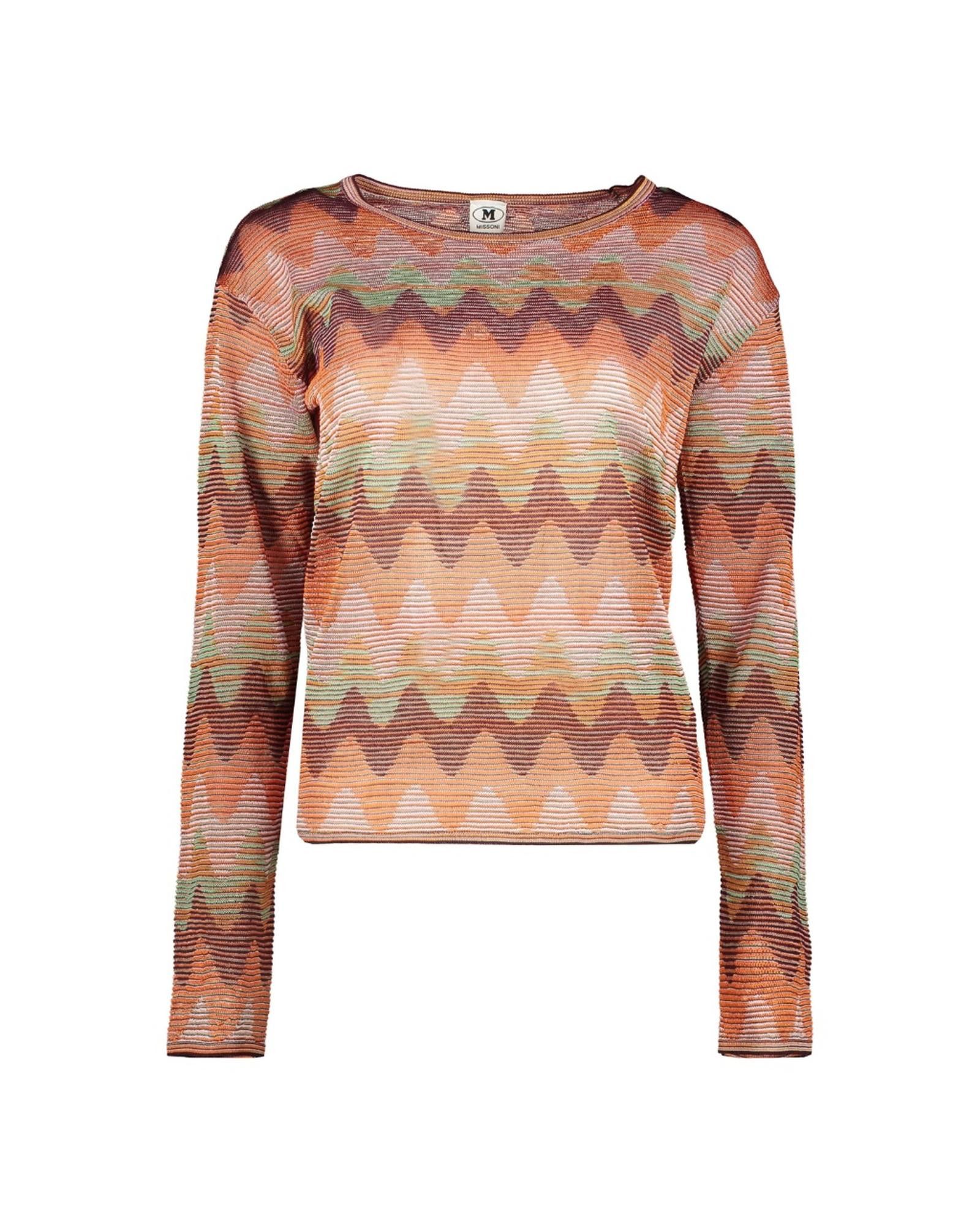 image of Missoni Long Sleeve Mixed Fibre Sweater in Orange, Women's (Size Small)