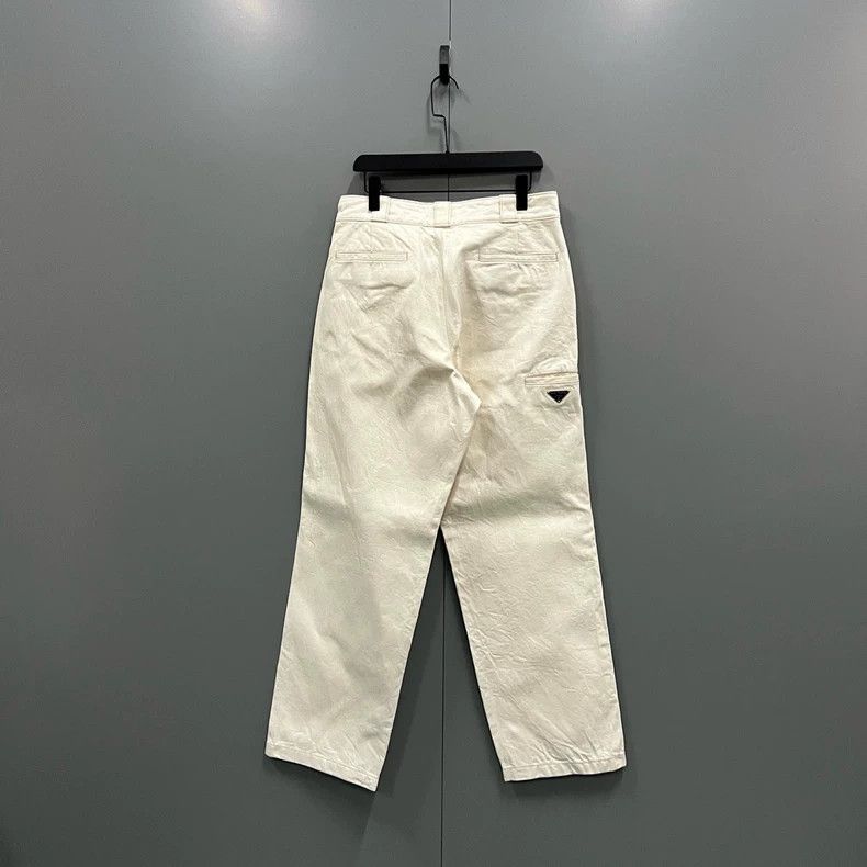 Prada Prada Beige triangle trousers 2502-Nextarrow Size US 30 / EU 46 - 2 Thumbnail