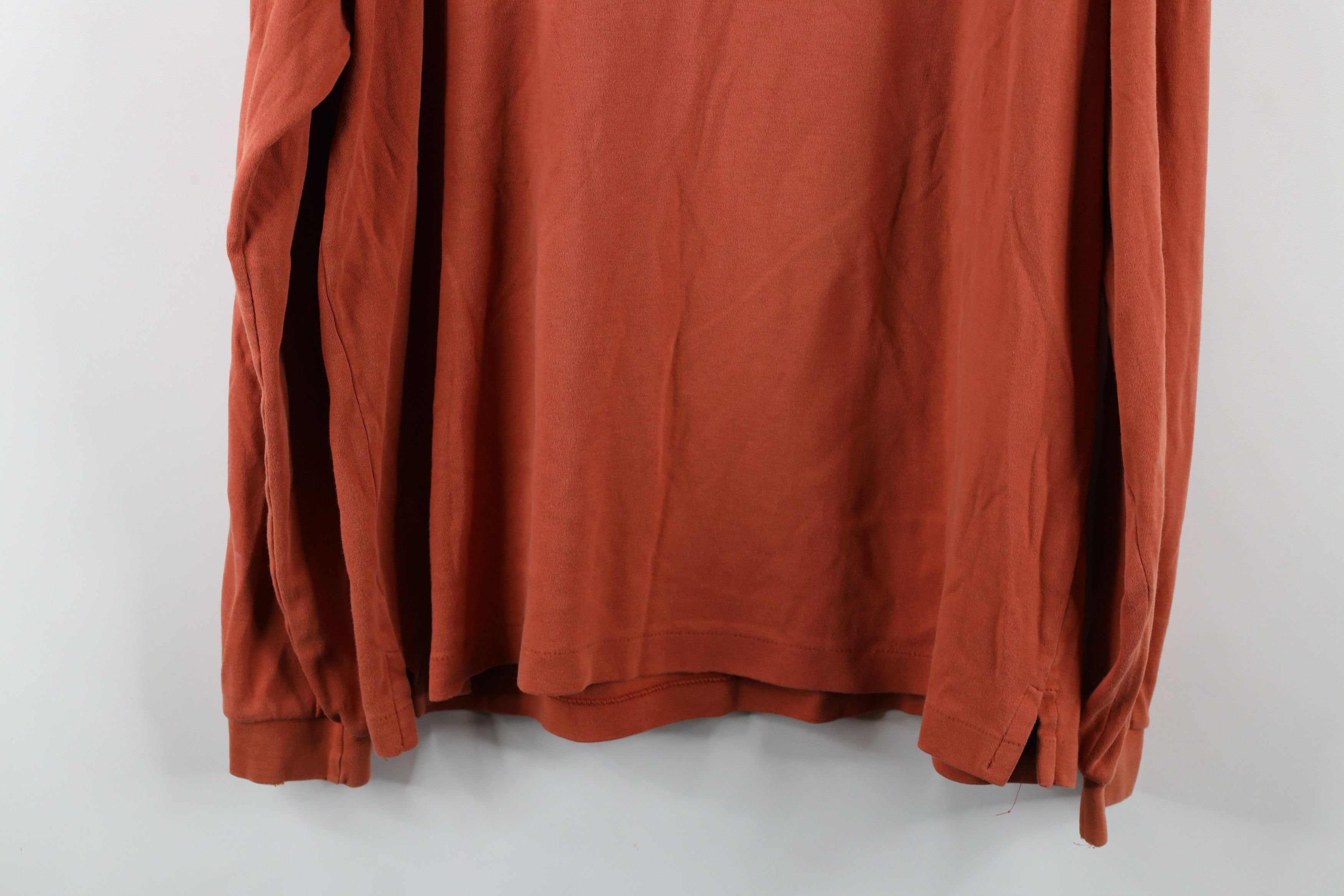 Lands' End × Vintage Vintage 90s Lands End Long Sleeve Rugby Polo Orange USA Size US L / EU 52-54 / 3 - 13 Thumbnail