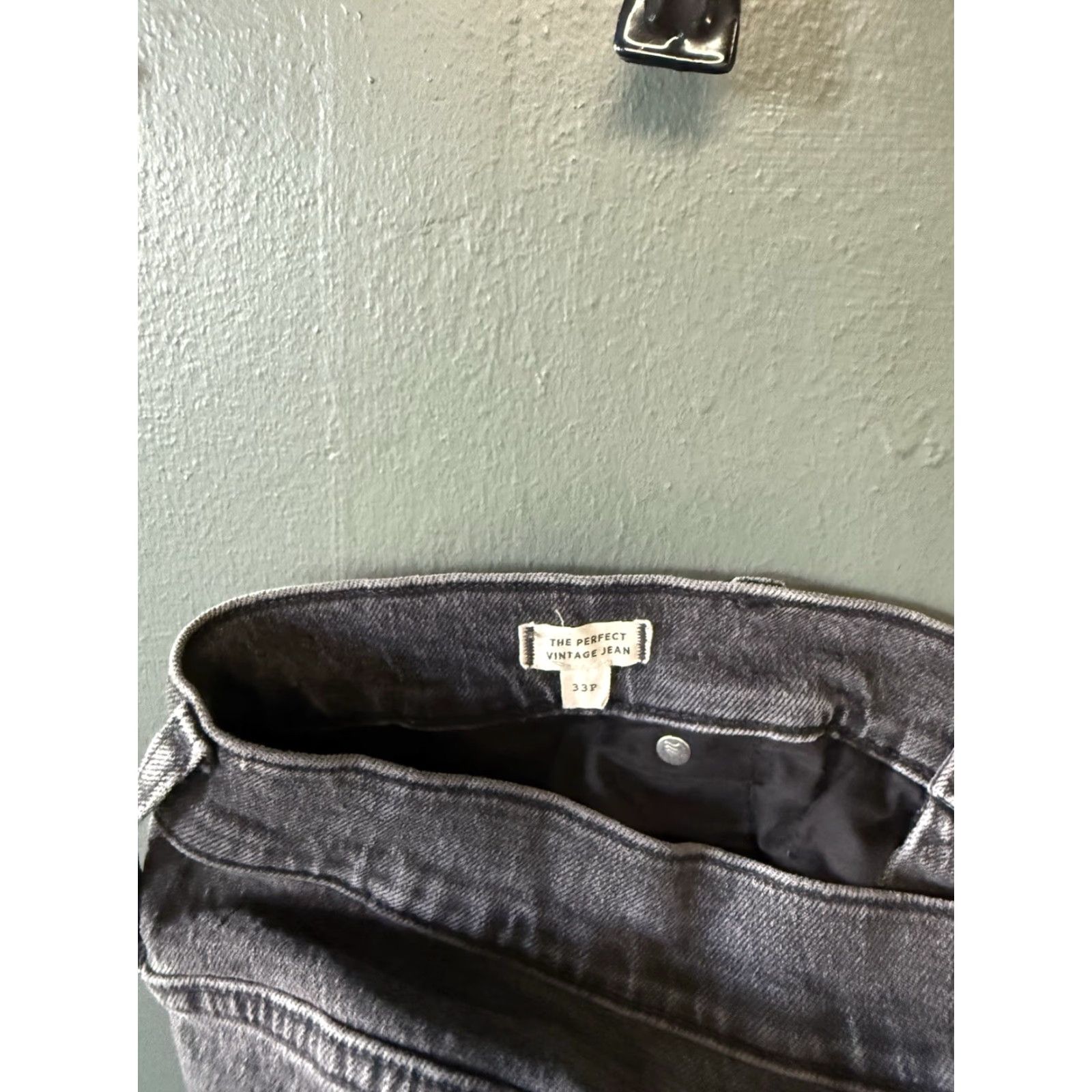 Madewell VINTAGE Madewell Womens Jeans Black Cropped Denim 33P Petite Size 20W 24in Inseam Tapered Size 24" / US 00 / IT 34 - 4 Thumbnail