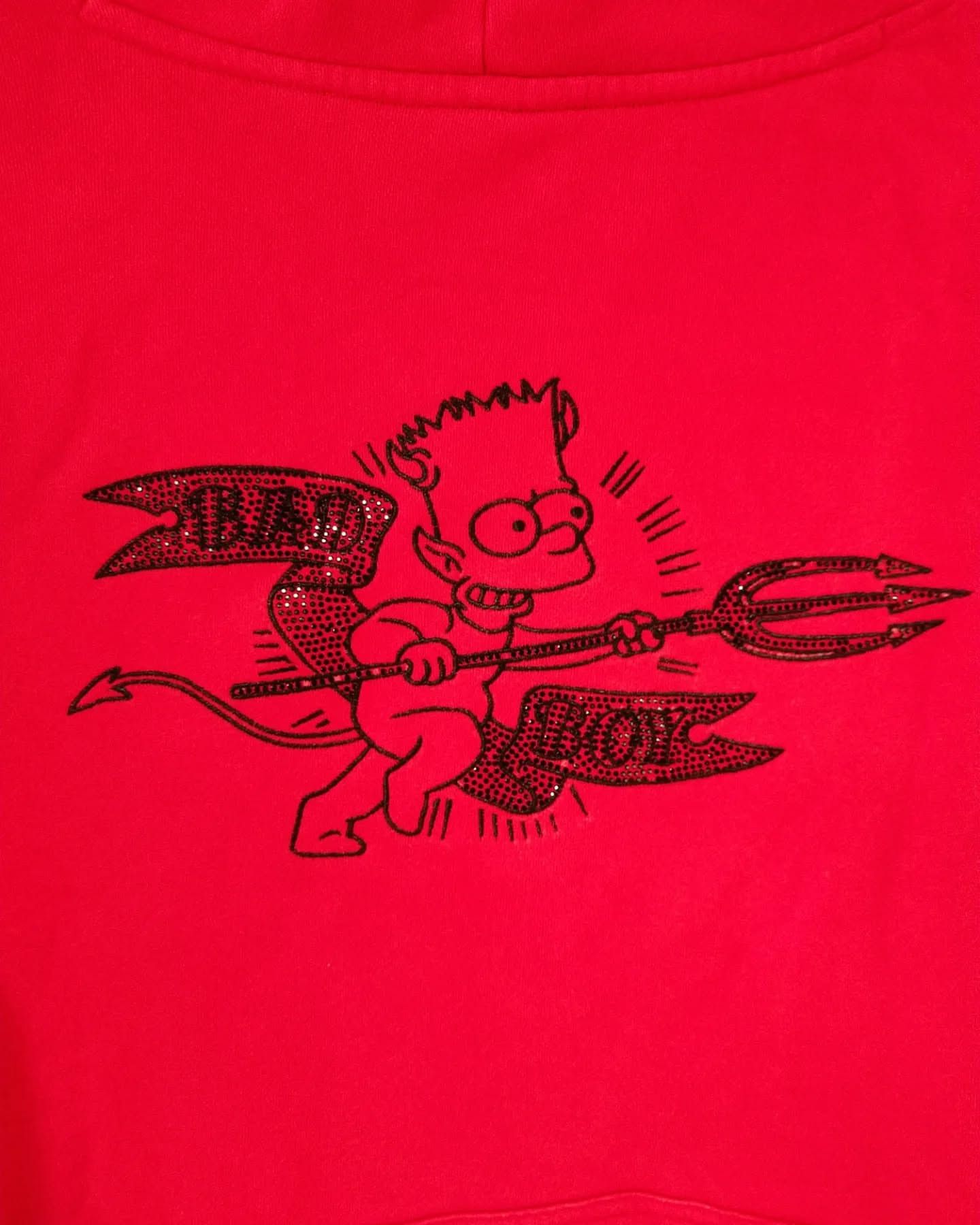Beauty Beast The Simpsons Bad Boy Red Cartoon Streetwear Hoodie Size US M / EU 48-50 / 2 - 2 Thumbnail