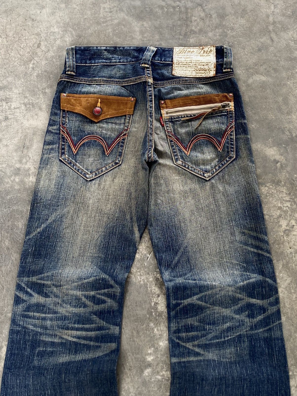 Vtg Edwin Blue Trip Flared Mud Wash Jeans 🇯🇵