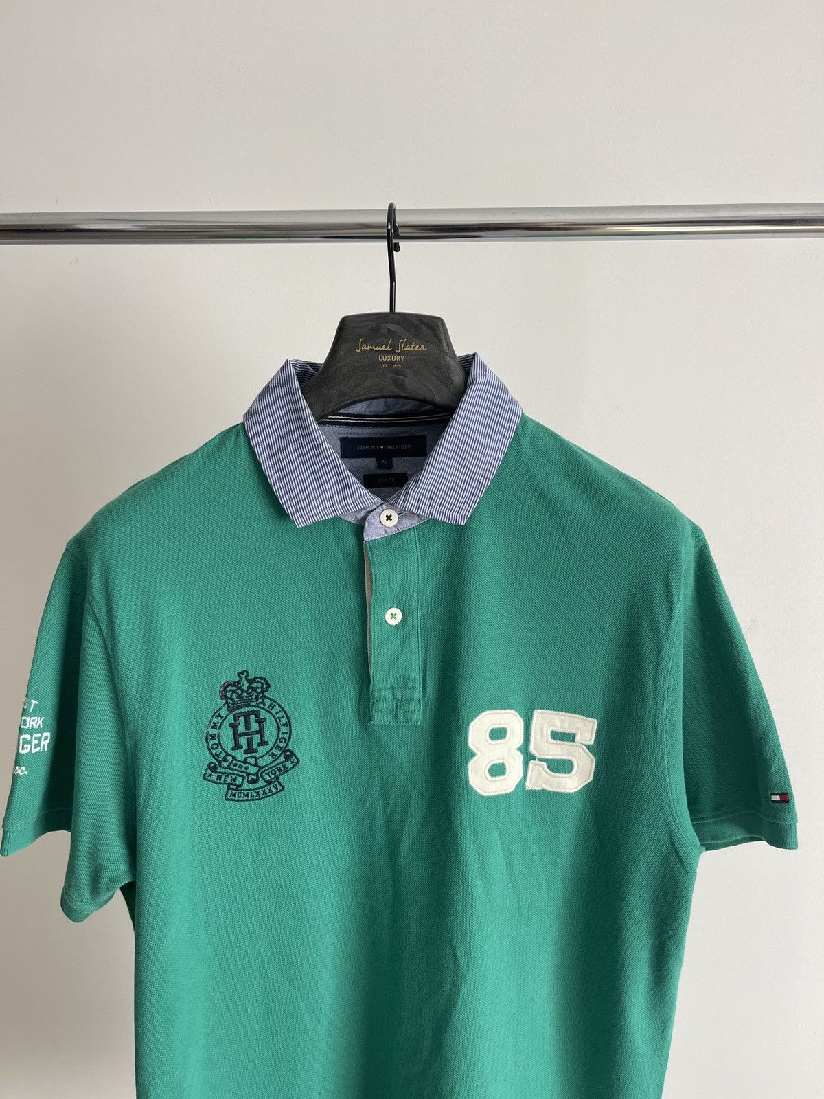 Tommy Hilfiger Tommy Hilfiger Heritage "85" Crest Polo Shirt - Slim Fit Size US XL / EU 56 / 4 - 2 Thumbnail