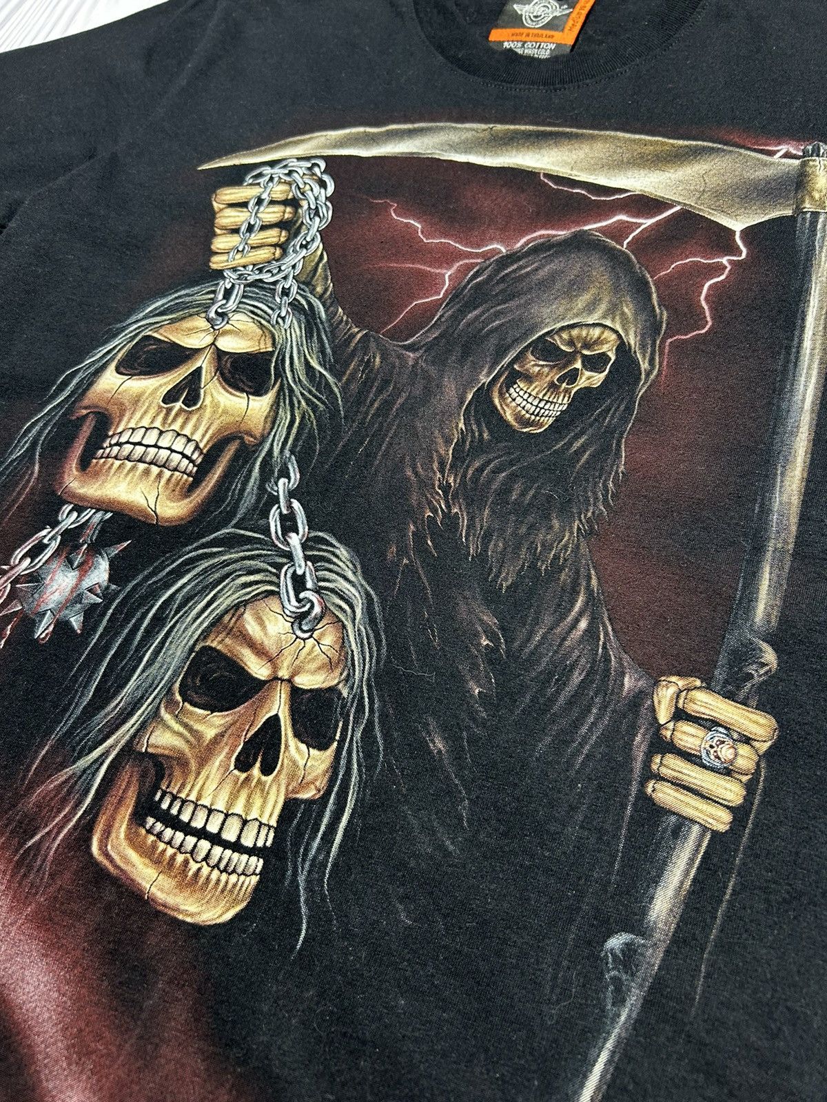 Vintage Death Skull Chains Big Print T-Shirt Size M Size US M / EU 48-50 / 2 - 7 Thumbnail