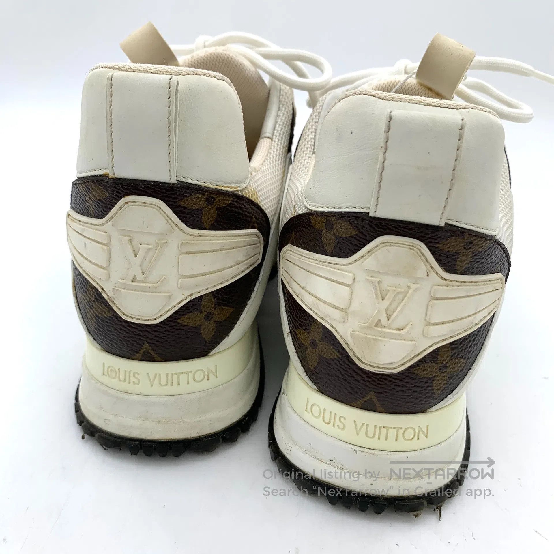 Louis Vuitton Louis Vuitton White net lace-up casual flat sneakers| Size US 4.5 / IT 34.5 - 9 Thumbnail