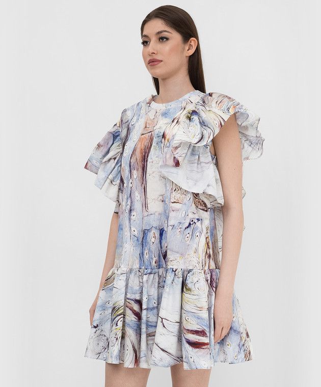 Alexander McQueen o1y0325 Mini Dress in Multicolor Size M / US 6-8 / IT 42-44 - 3 Thumbnail