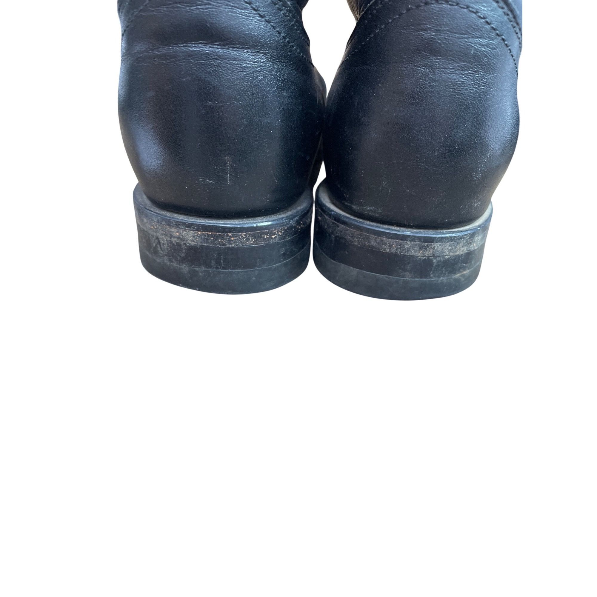 Justin Justin Boots Mens Black Leather Mid Calf Western Boots Sz 7. Size US 7.5 / EU 40-41 - 10 Thumbnail