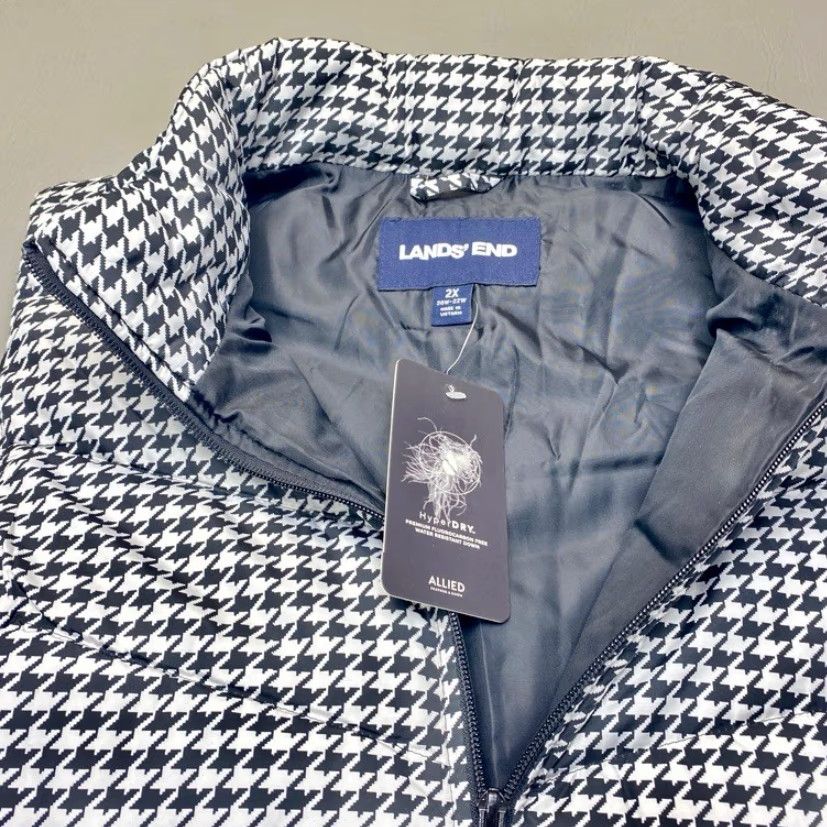 Lands' End Lands End Women 2X Down Puffer Vest Black White Houndstooth Preppy NWT NEW 8105 Size XXL / US 16-18 / IT 52-54 - 6 Thumbnail