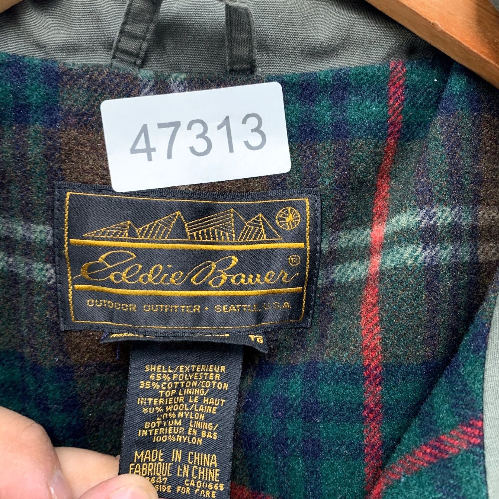 Eddie Bauer VINTAGE Eddie Bauer Parka Jacket Mens XL Tall Green Wool Plaid Lined 80s 90s Size US XL / EU 56 / 4 - 4 Thumbnail